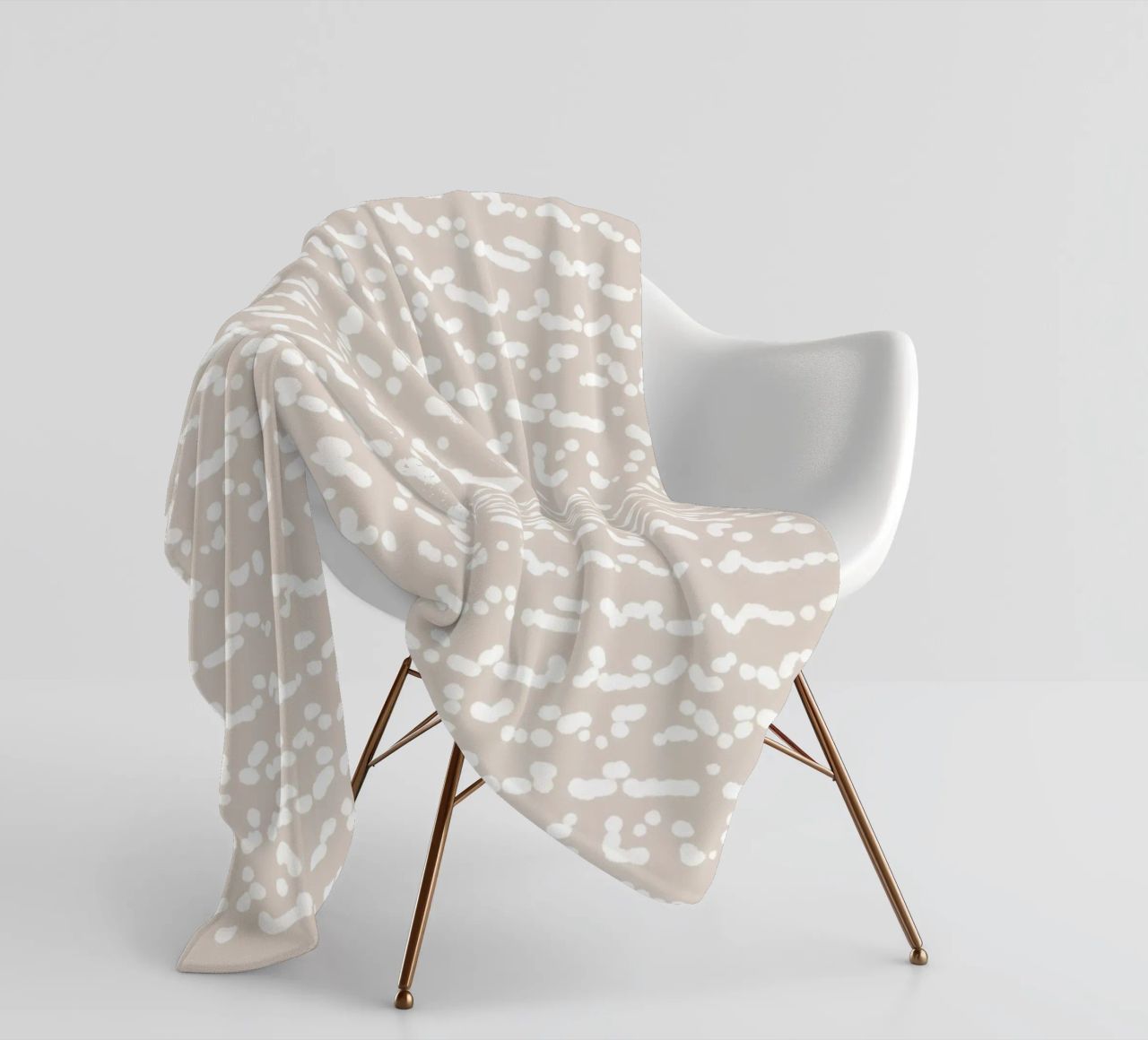 Scribbled Fuzzy Shapes | Neutral Abstract Minimalism Fleecedecke von sabidussi