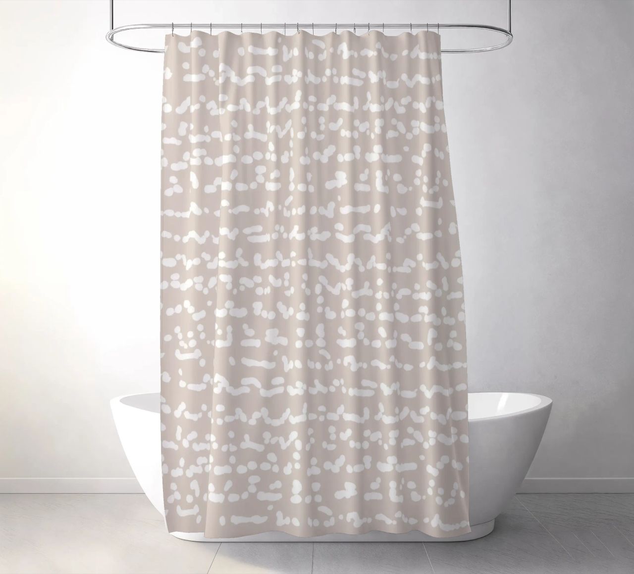 Scribbled Fuzzy Shapes | Neutral Abstract Minimalism Duschvorhang von sabidussi