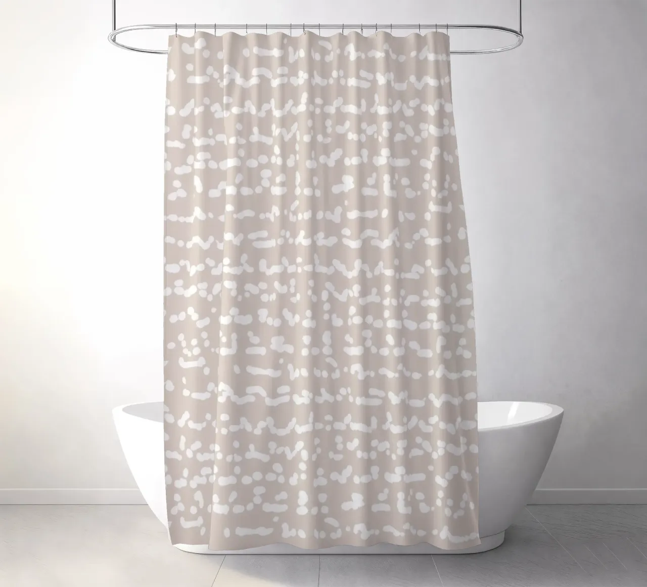 Scribbled Fuzzy Shapes | Neutral Abstract Minimalism rideau de douche de sabidussi