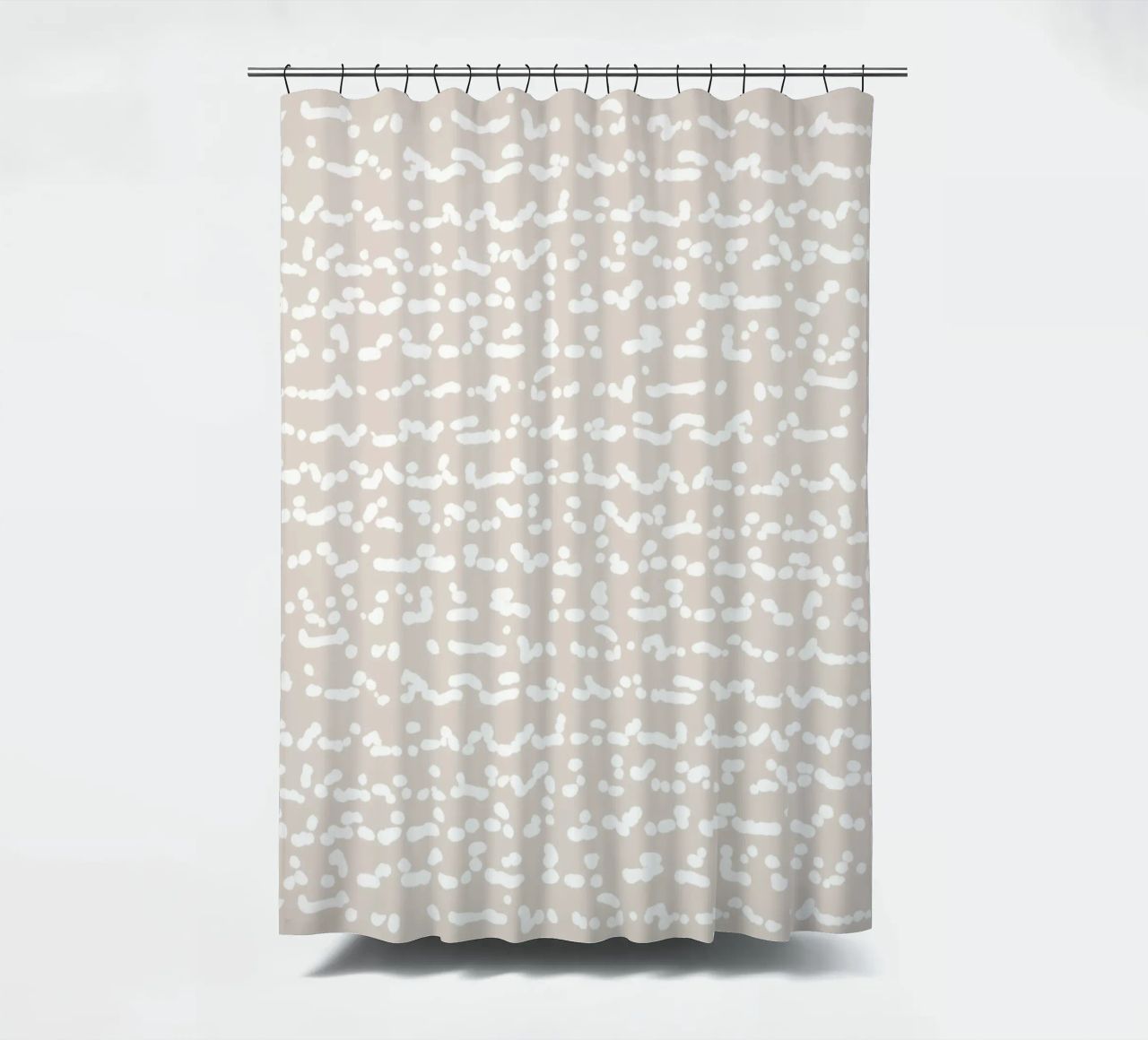 Scribbled Fuzzy Shapes | Neutral Abstract Minimalism Duschvorhang von sabidussi
