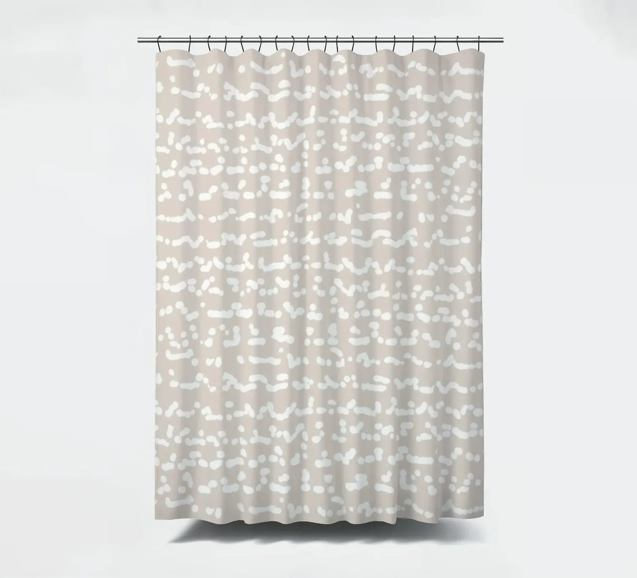 Scribbled Fuzzy Shapes | Neutral Abstract Minimalism Duschvorhang von sabidussi