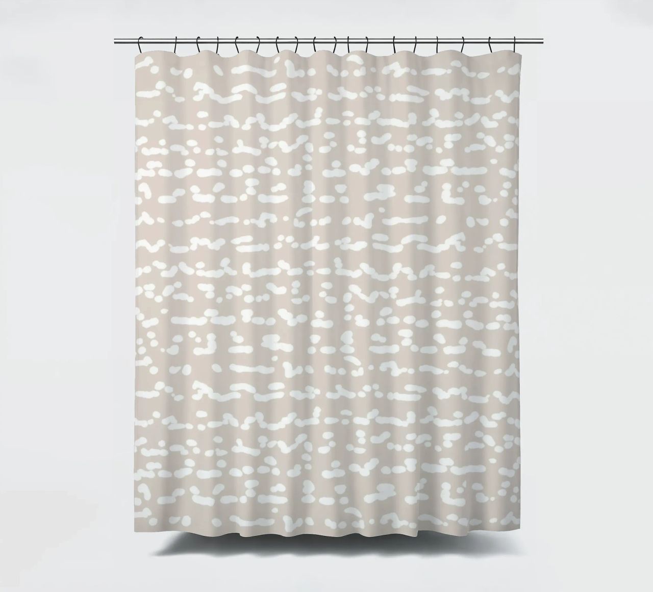 Scribbled Fuzzy Shapes | Neutral Abstract Minimalism Duschvorhang von sabidussi