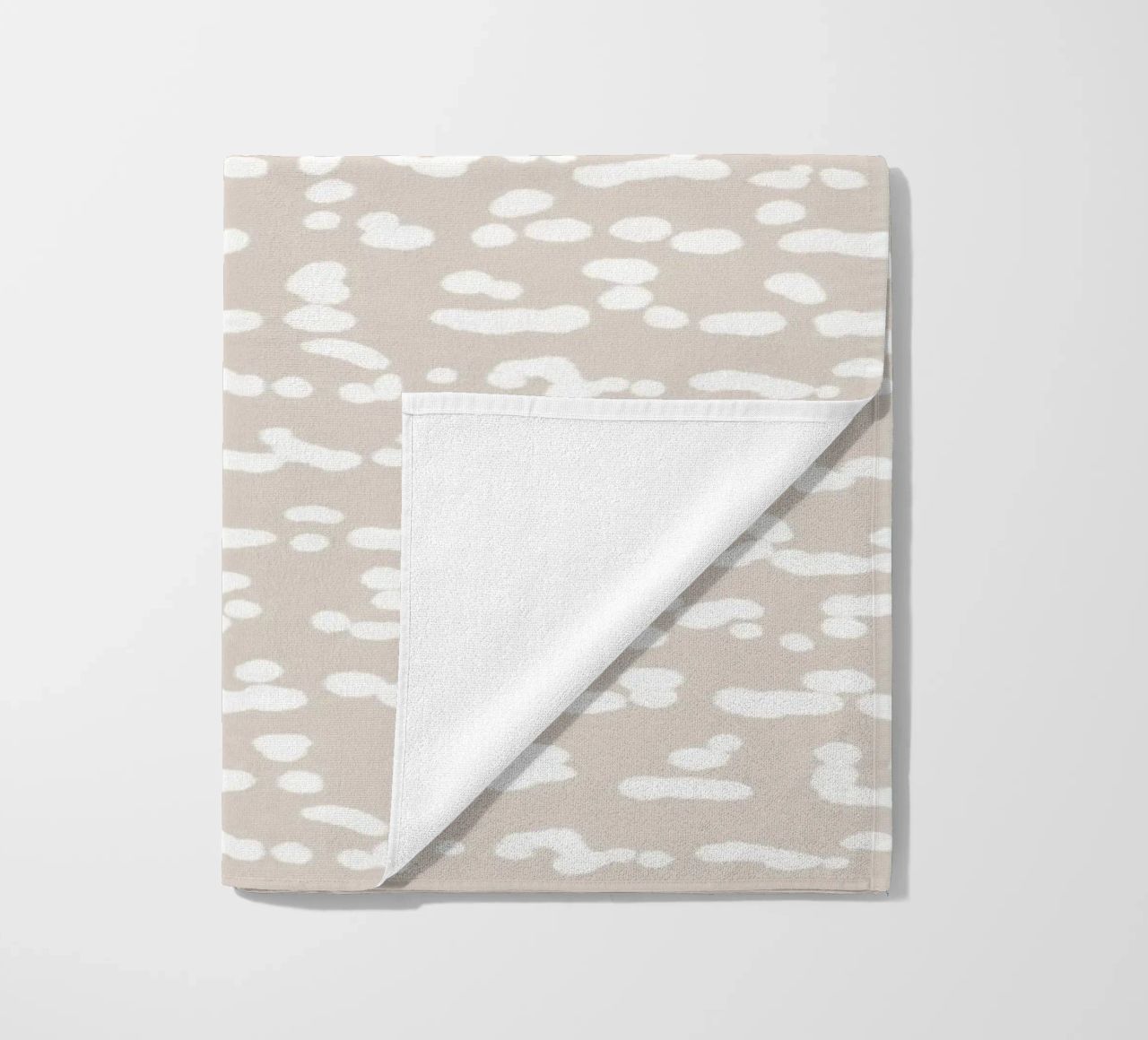 Scribbled Fuzzy Shapes | Neutral Abstract Minimalism Strandtuch von sabidussi