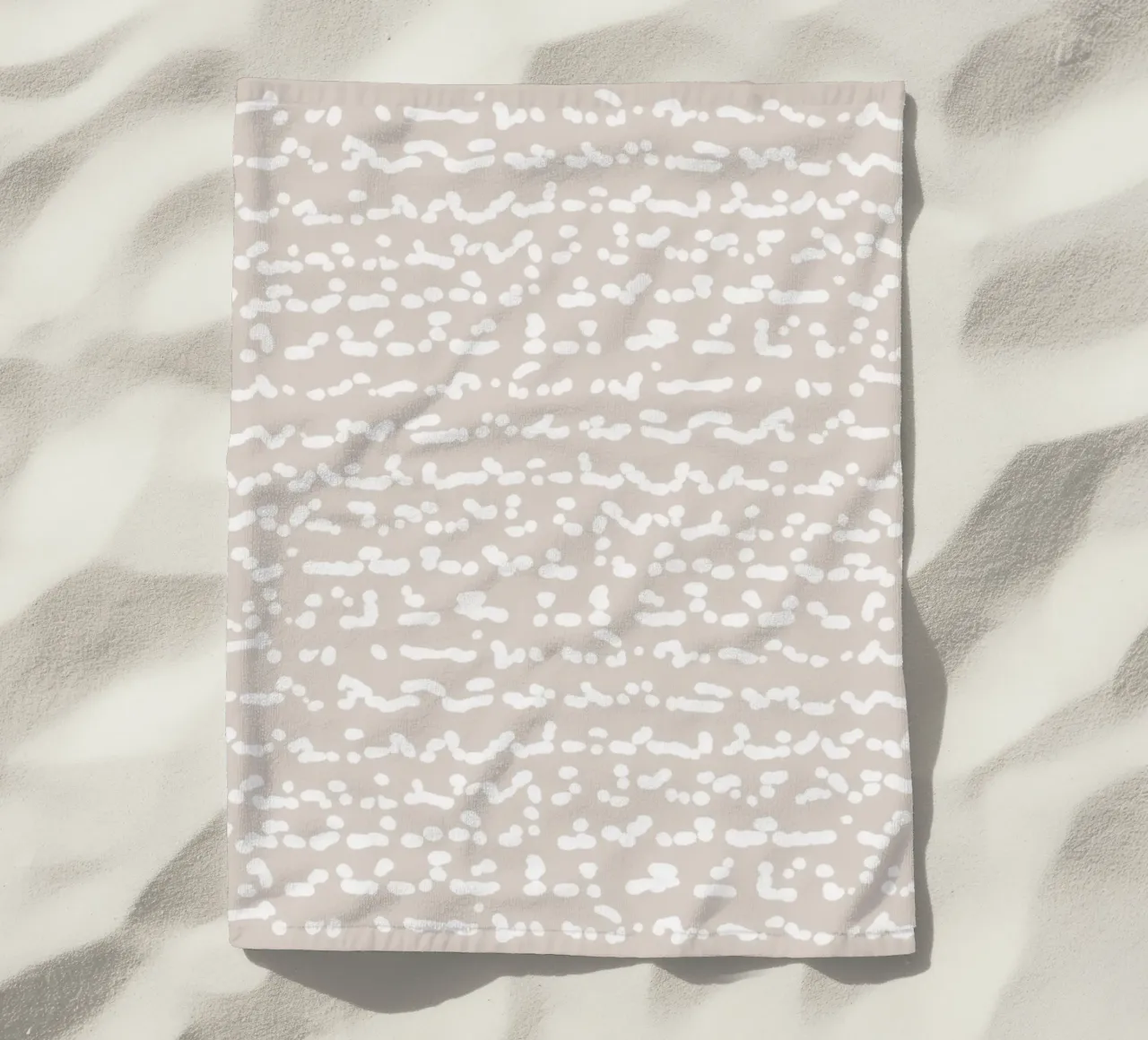 Scribbled Fuzzy Shapes | Neutral Abstract Minimalism Strandtuch von sabidussi