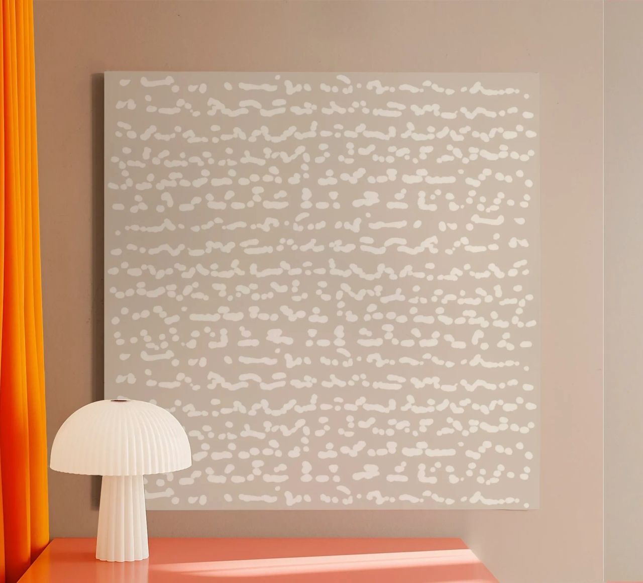 Scribbled Fuzzy Shapes | Neutral Abstract Minimalism Leinwand von sabidussi