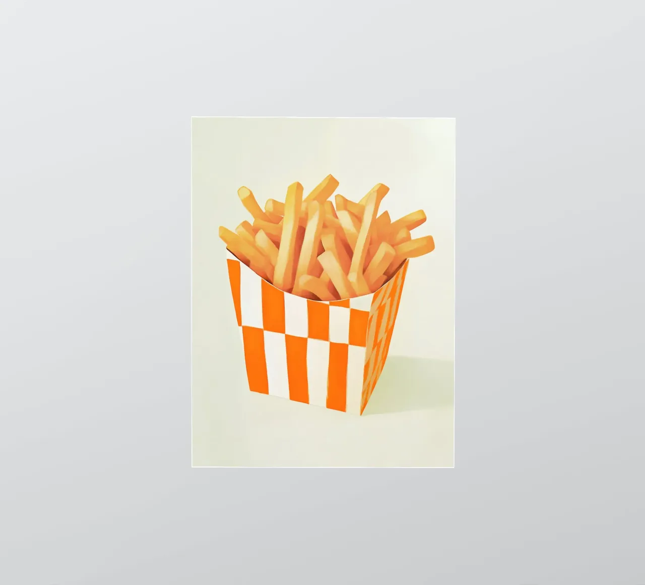 Crispy fries in a carob container sticker by Carinaprint