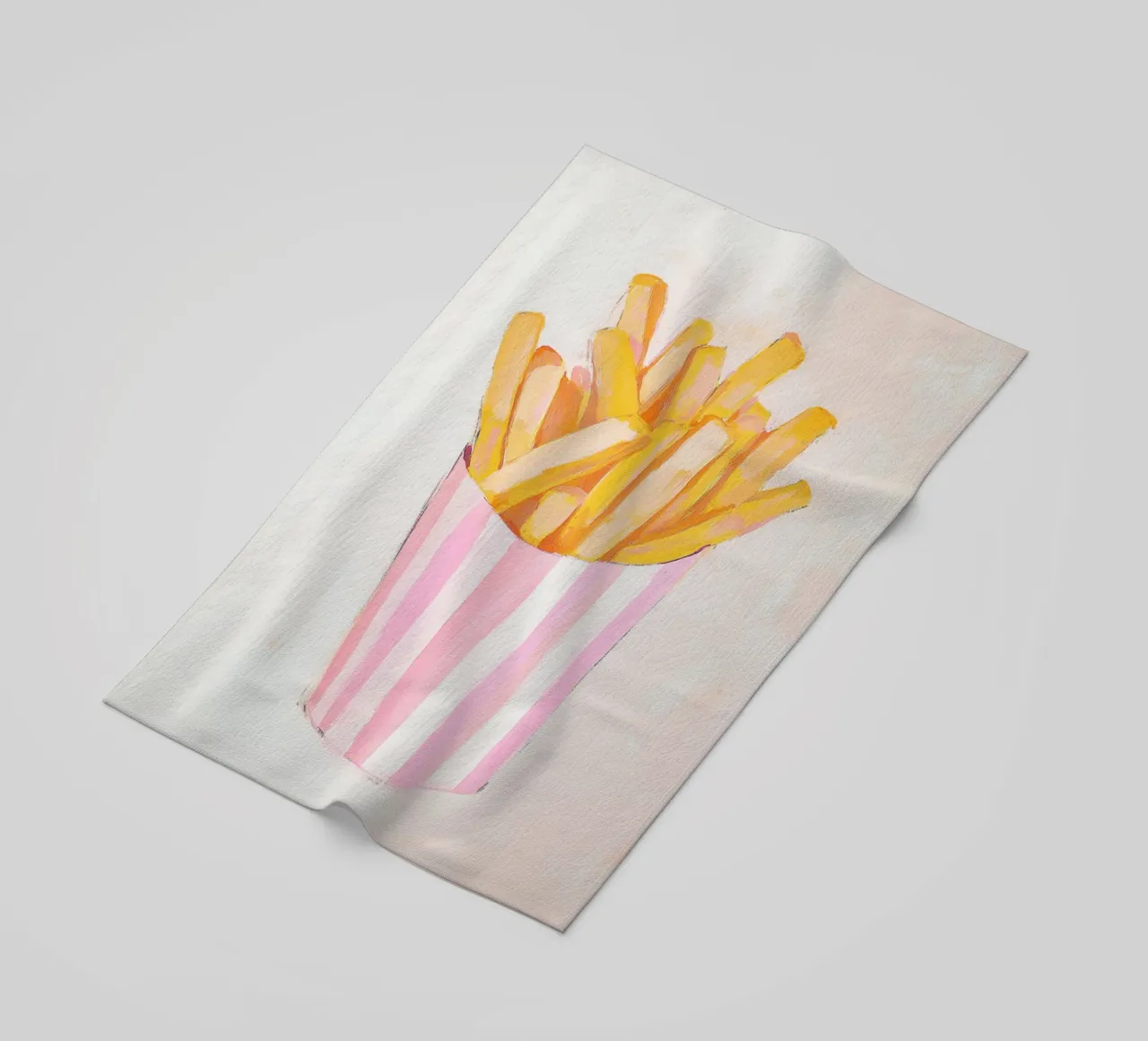 Patate fritte con rosa Charme telo mare da Carinaprint