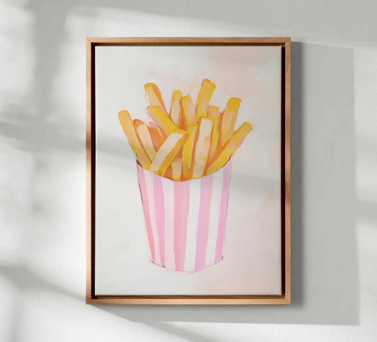 Patate fritte con rosa Charme tela con Cornice a cassetta da Carinaprint