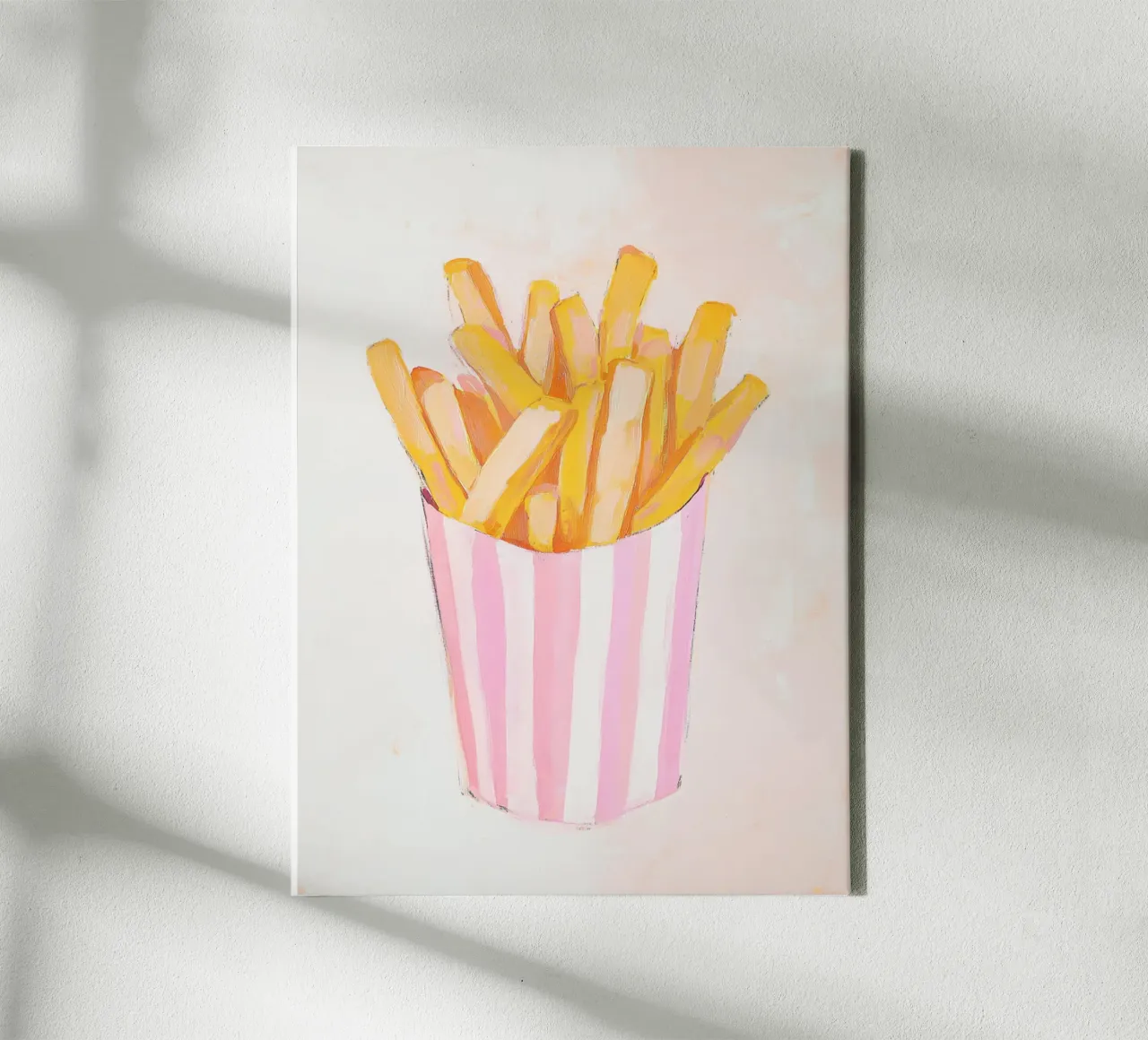 Patate fritte con rosa Charme tela con Cornice a cassetta da Carinaprint