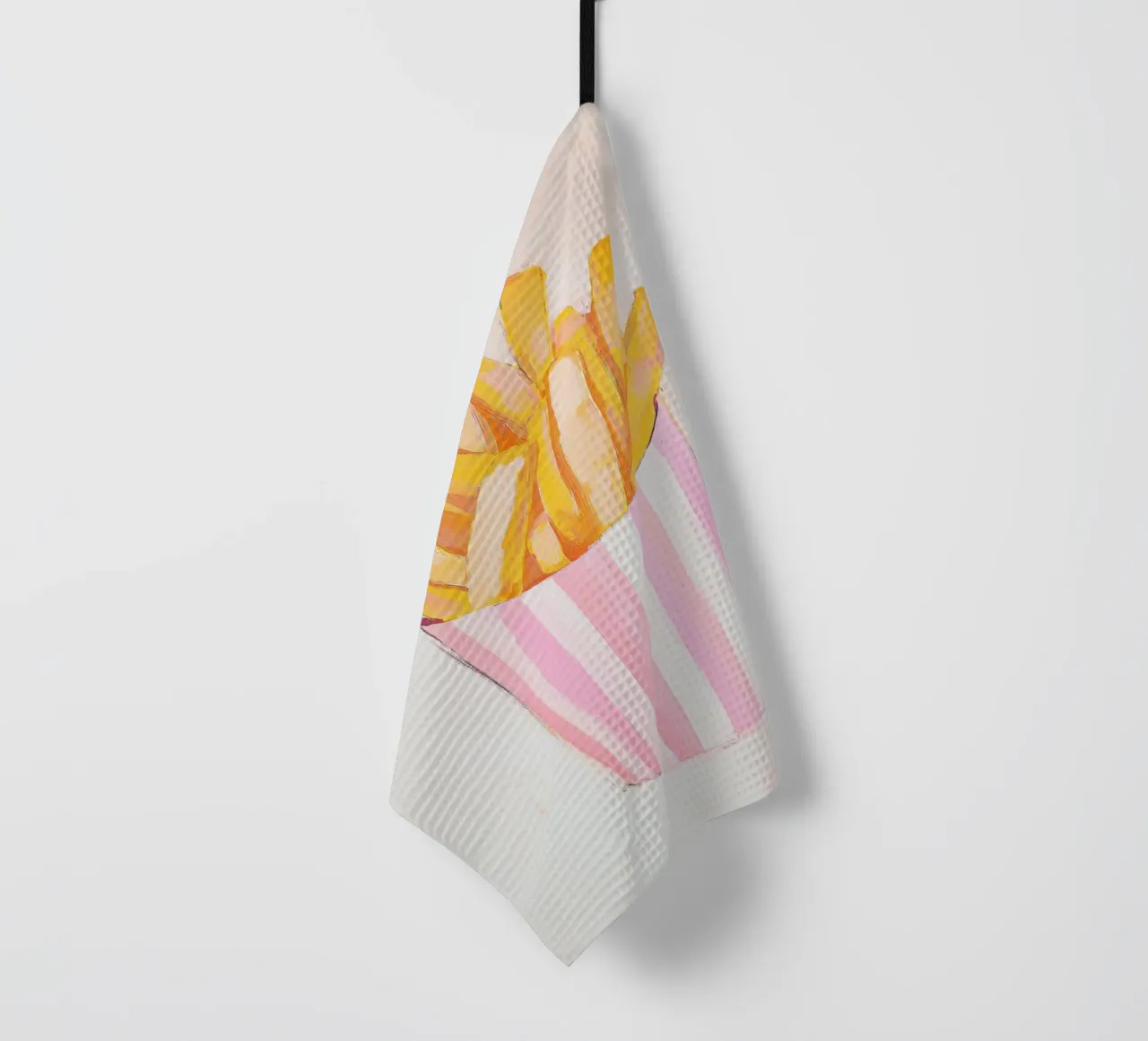 Patate fritte con rosa Charme canovaccio da cucina da Carinaprint