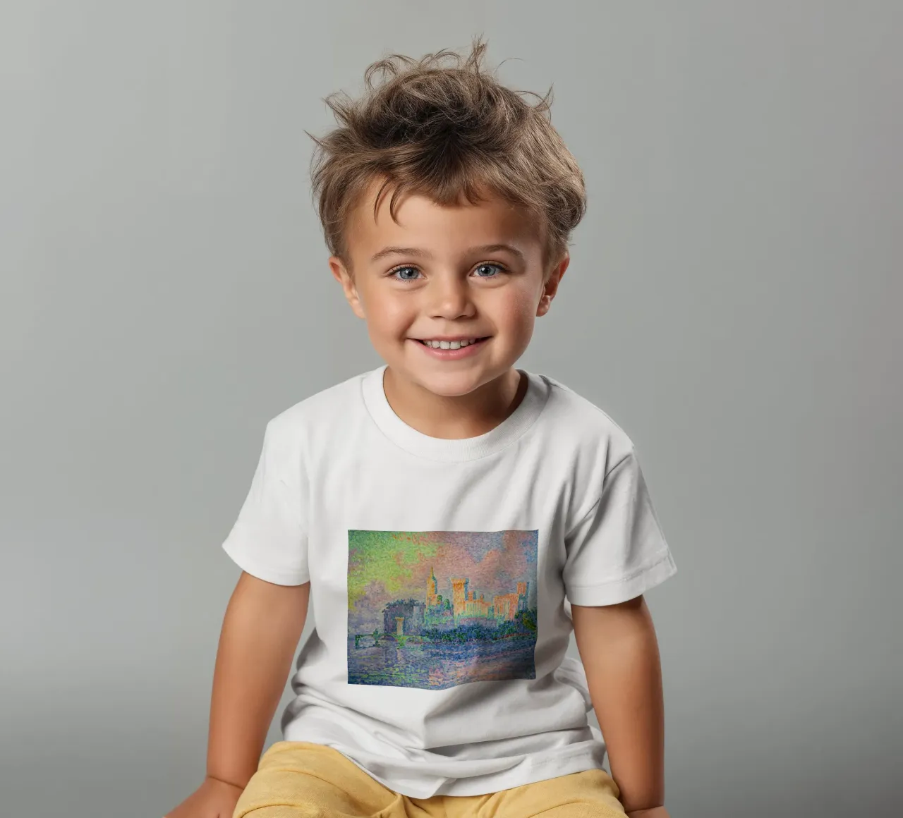 Paul Signac - Palazzo dei Papi Avignone t-shirt bambini da Timeless Artworks
