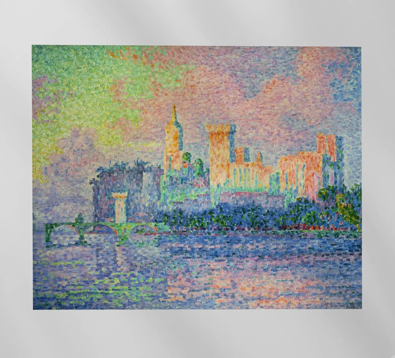 Paul Signac - Palazzo dei Papi Avignone pellicola backlit da Timeless Artworks
