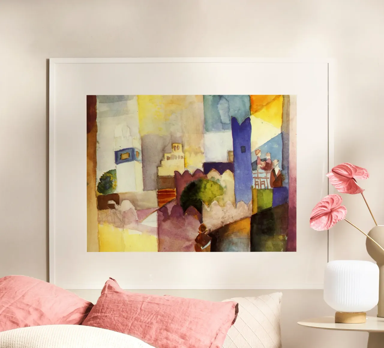Agosto Macke - Kairouan poster con telaio in alluminio da Timeless Artworks