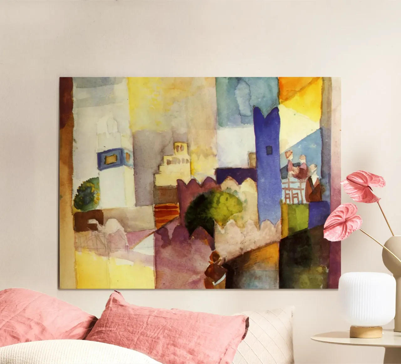 Agosto Macke - Kairouan poster con telaio in alluminio da Timeless Artworks