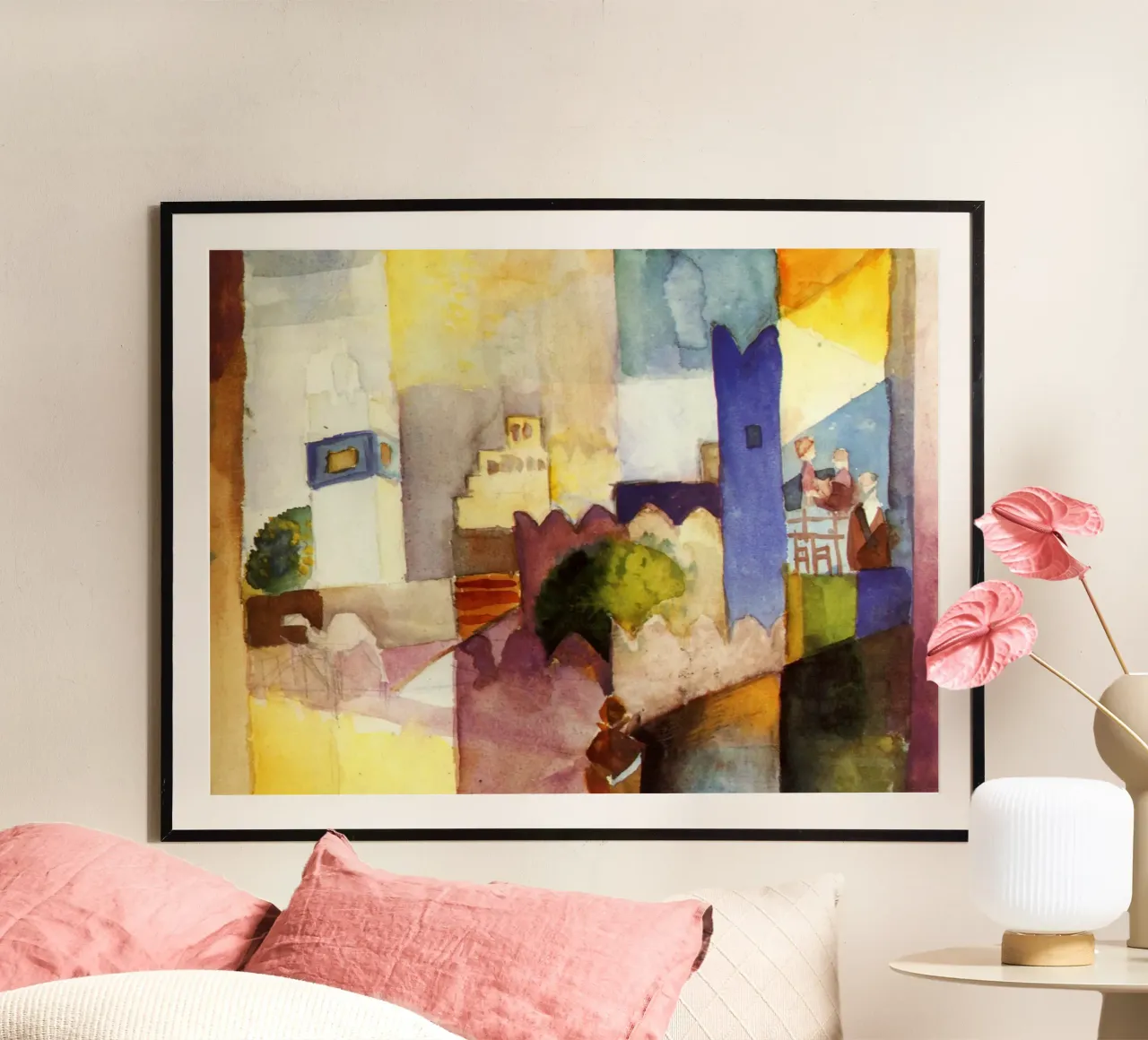 Agosto Macke - Kairouan poster con telaio in alluminio da Timeless Artworks