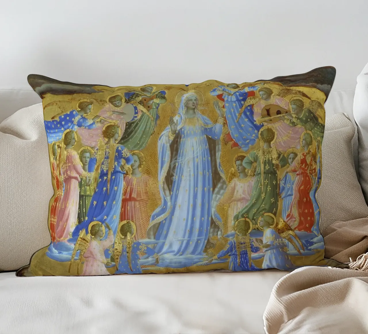 Fra Angelico (Guido di Pietro) The Dormition and Assumption cuscino da Timeless Artworks