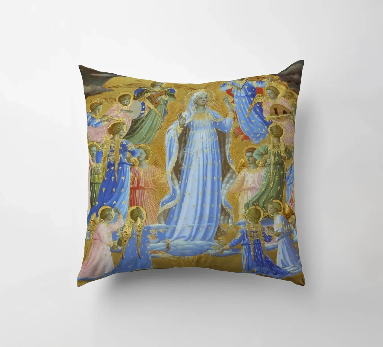 Fra Angelico (Guido di Pietro) The Dormition and Assumption cuscino da Timeless Artworks