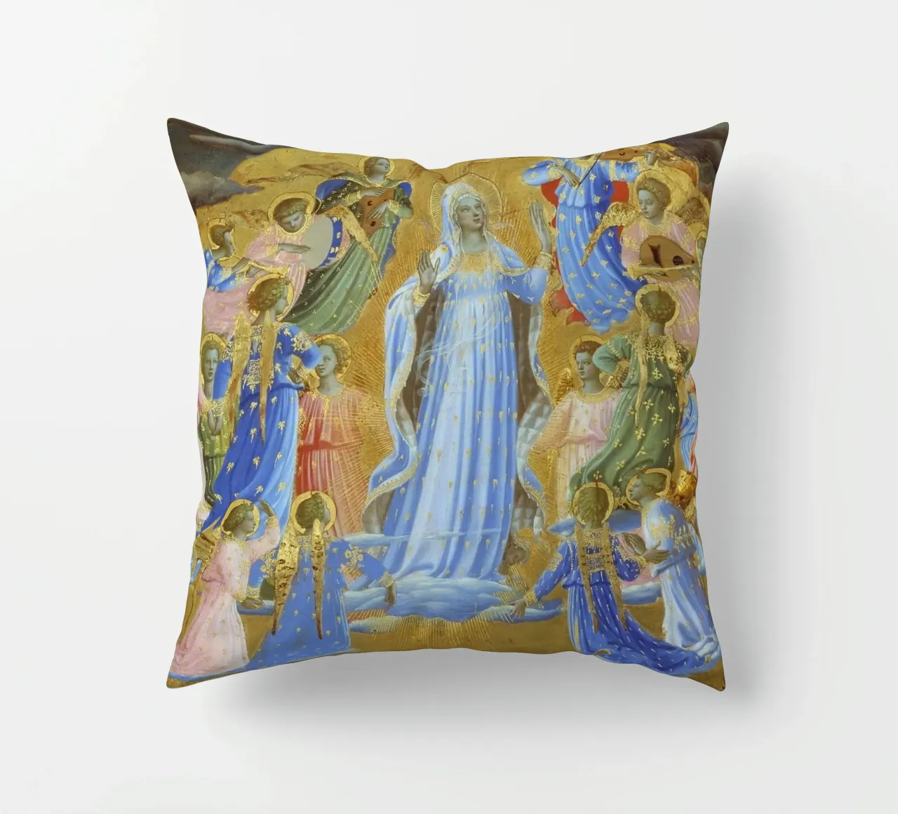 Fra Angelico (Guido di Pietro) The Dormition and Assumption cuscino da Timeless Artworks