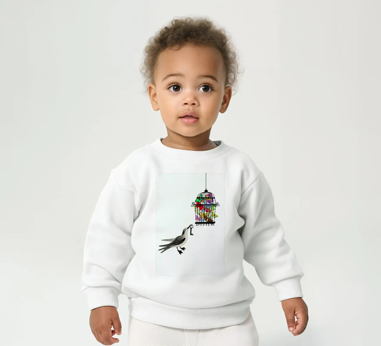 The bird has the key baby sweatshirt by Rococco LA