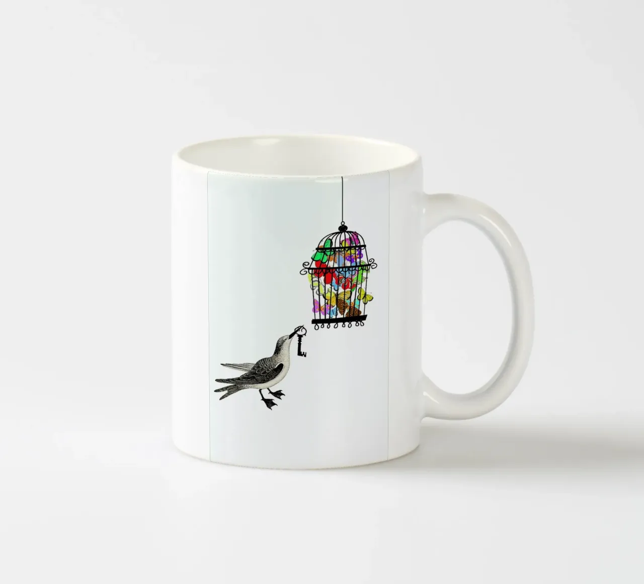 The bird has the key Keramik Tasse von Rococco LA