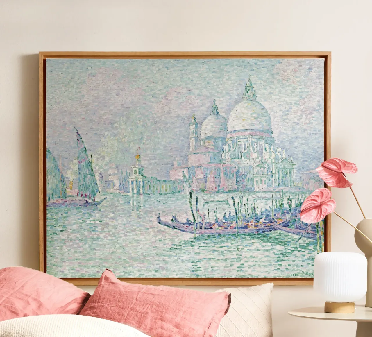 Paul Signac - Venise. La Salute Vert tela con Cornice a cassetta da Timeless Artworks