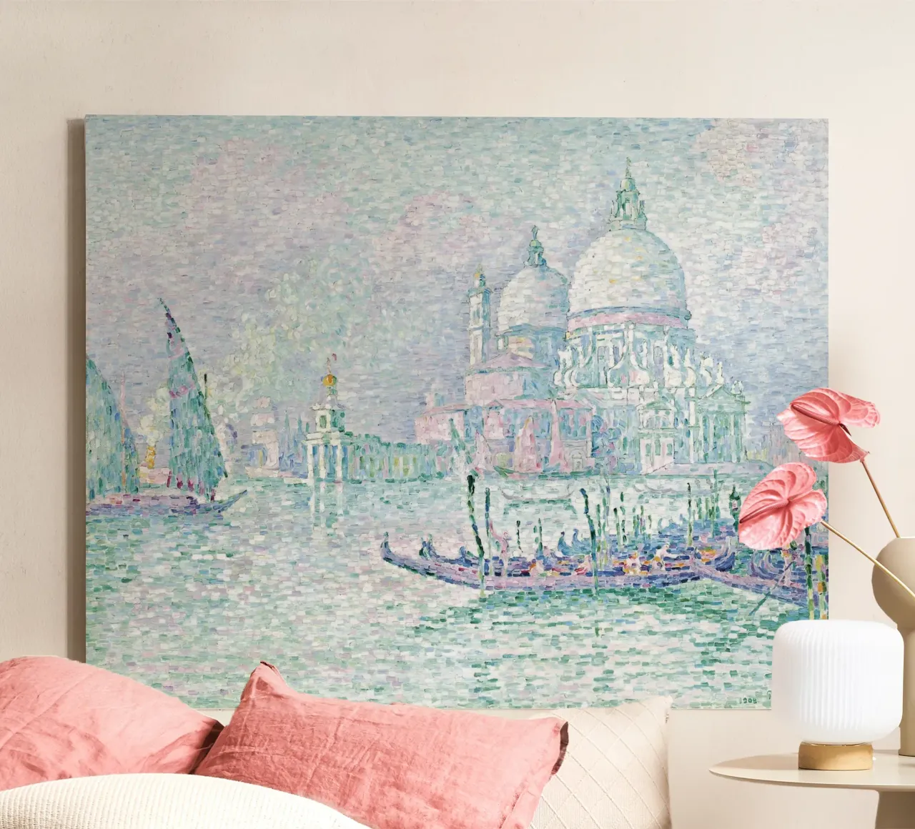 Paul Signac - Venise. La Salute Vert tela con Cornice a cassetta da Timeless Artworks