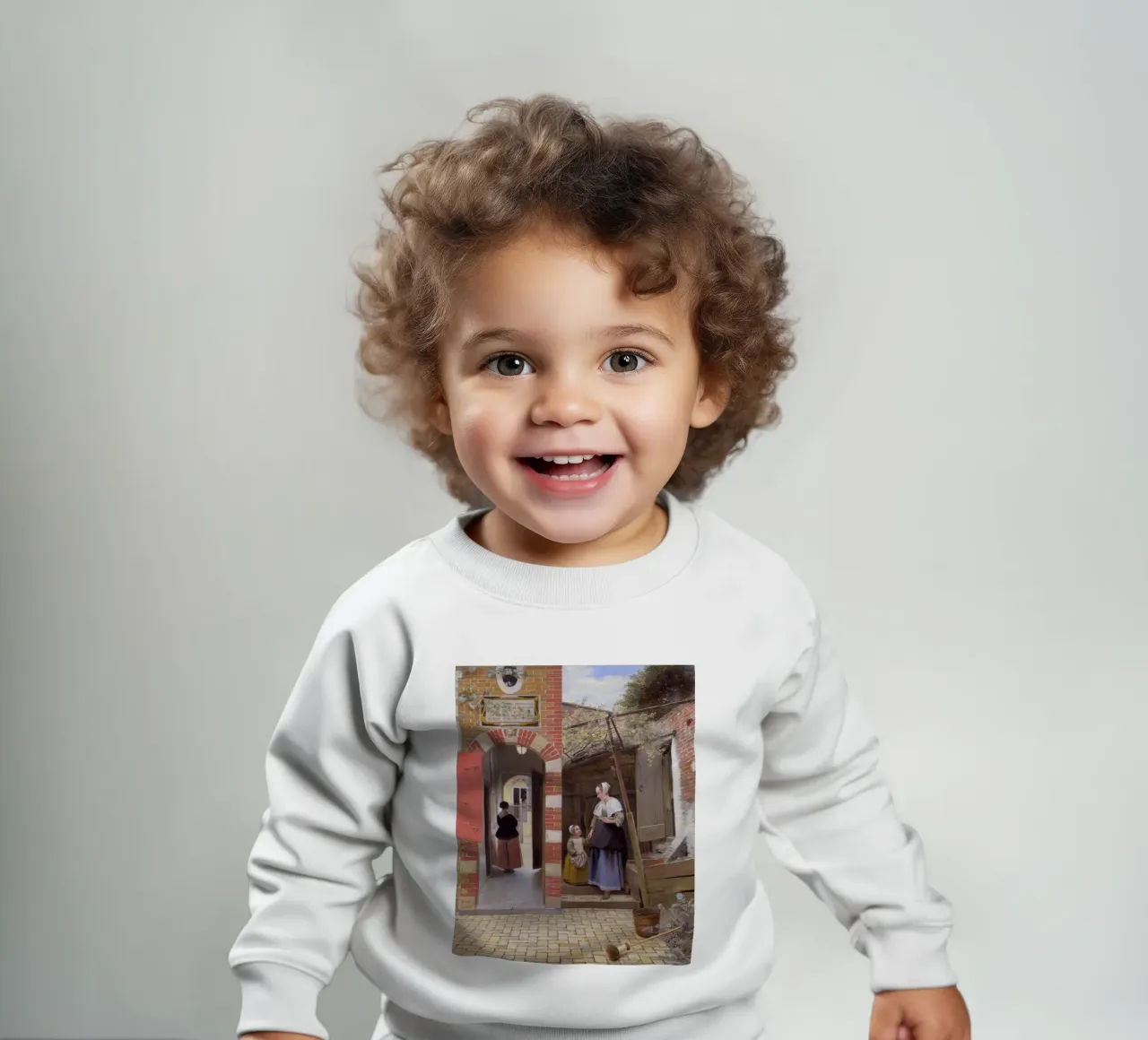 Pieter de Hooch - Il cortile di una casa a Delft felpa neonato da William Store