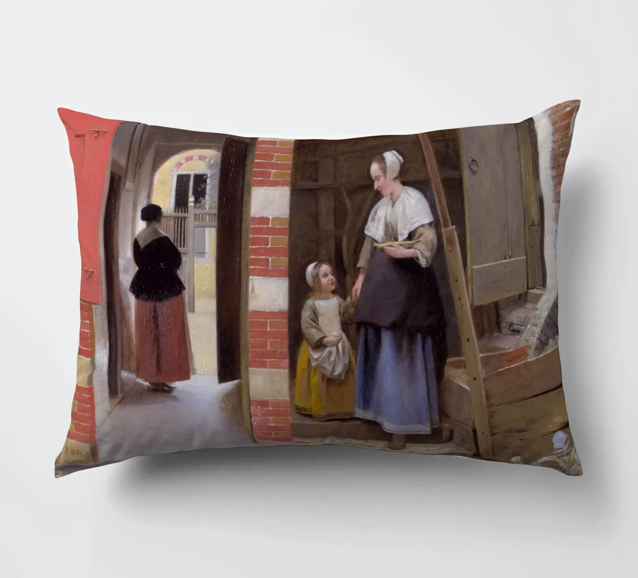 Pieter de Hooch - Il cortile di una casa a Delft cuscino da William Store