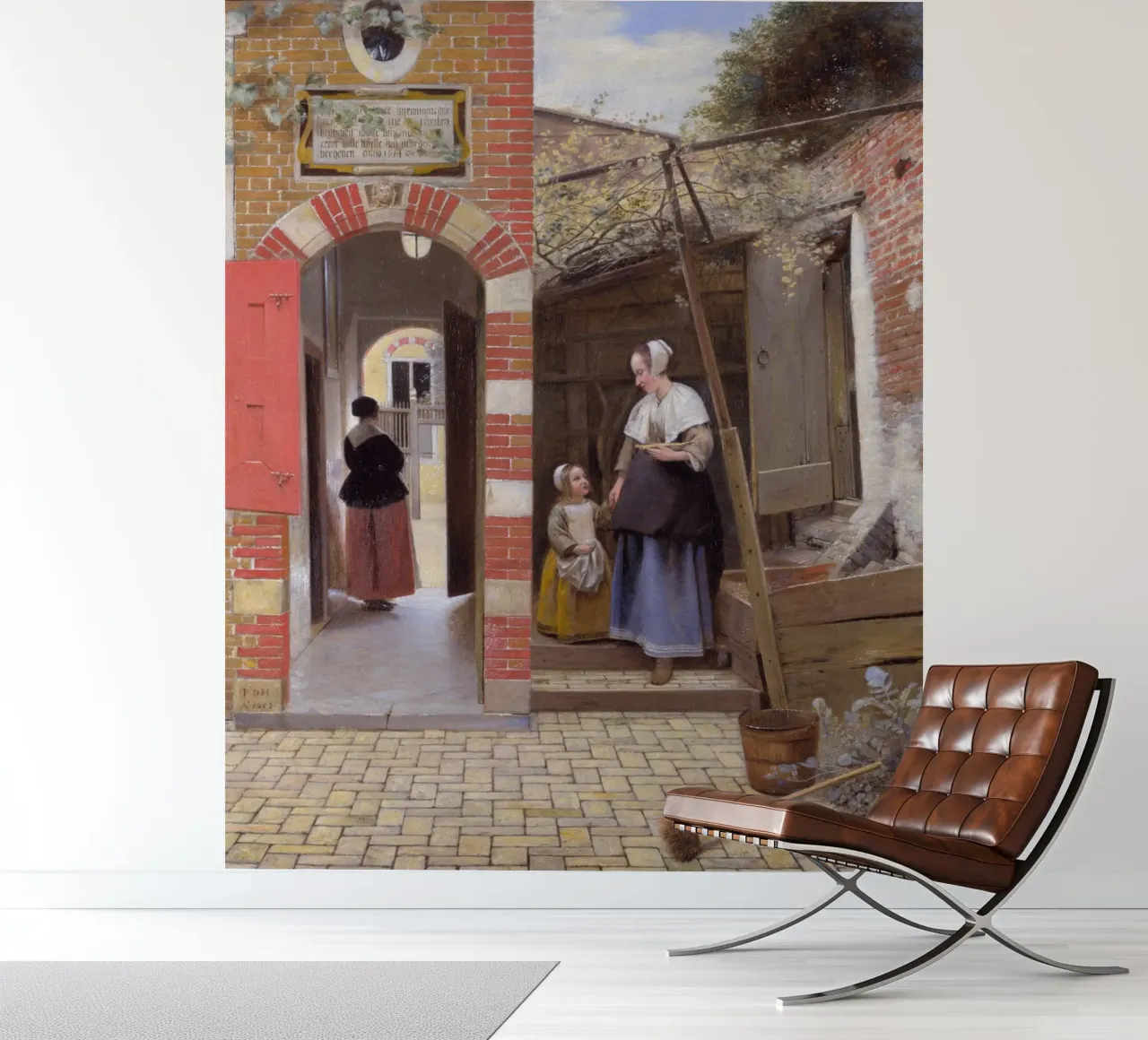Pieter de Hooch - El patio de una casa en Delft papel para pared de William Store