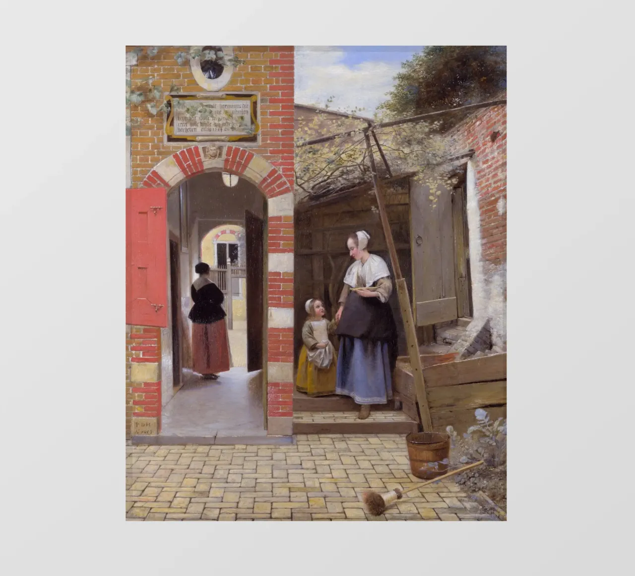 Pieter de Hooch - El patio de una casa en Delft papel para pared de William Store
