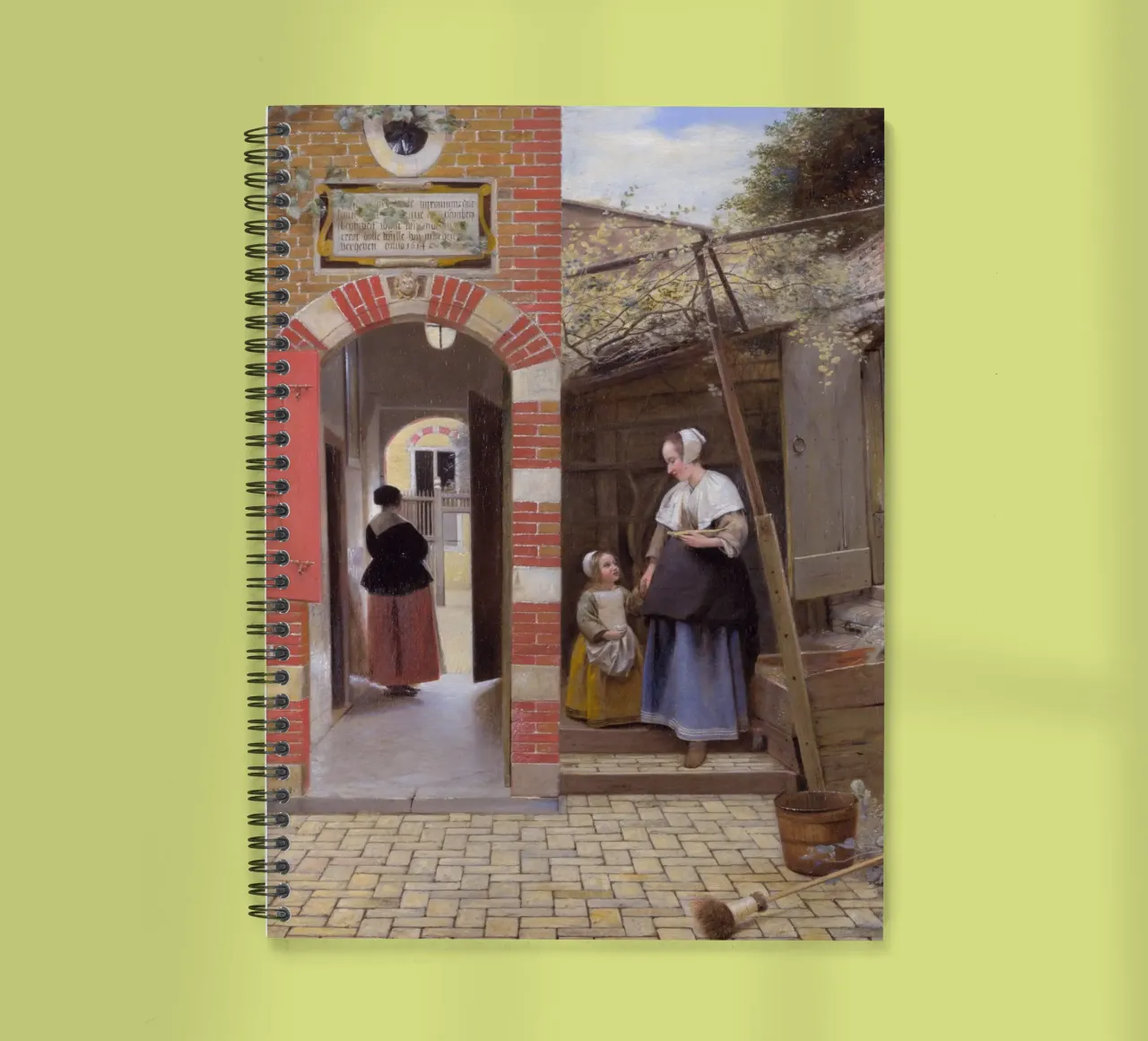 Pieter de Hooch - The Courtyard of a House in Delft spiral notebook by William Store