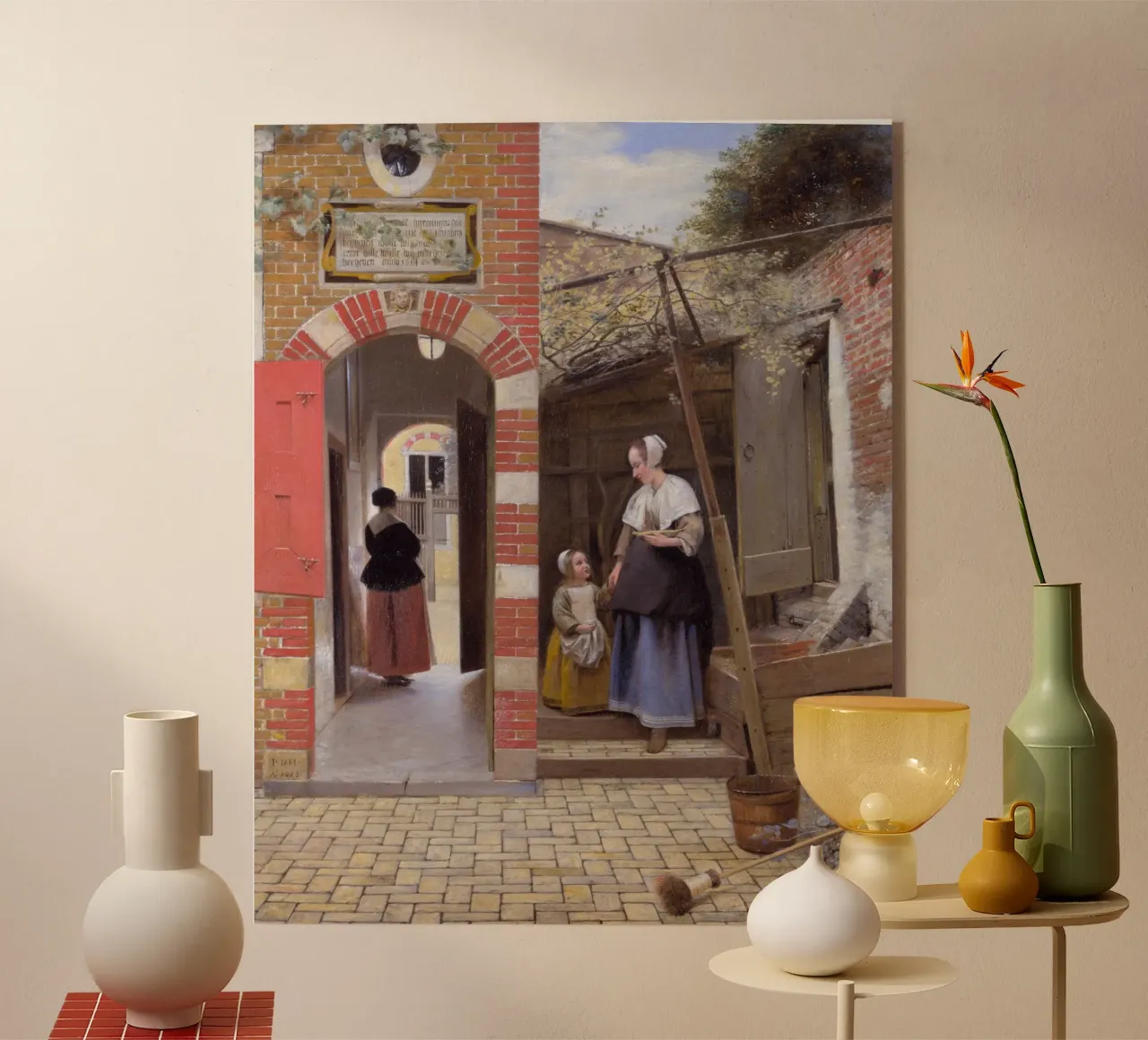 Pieter de Hooch - Il cortile di una casa a Delft plexiglass da William Store