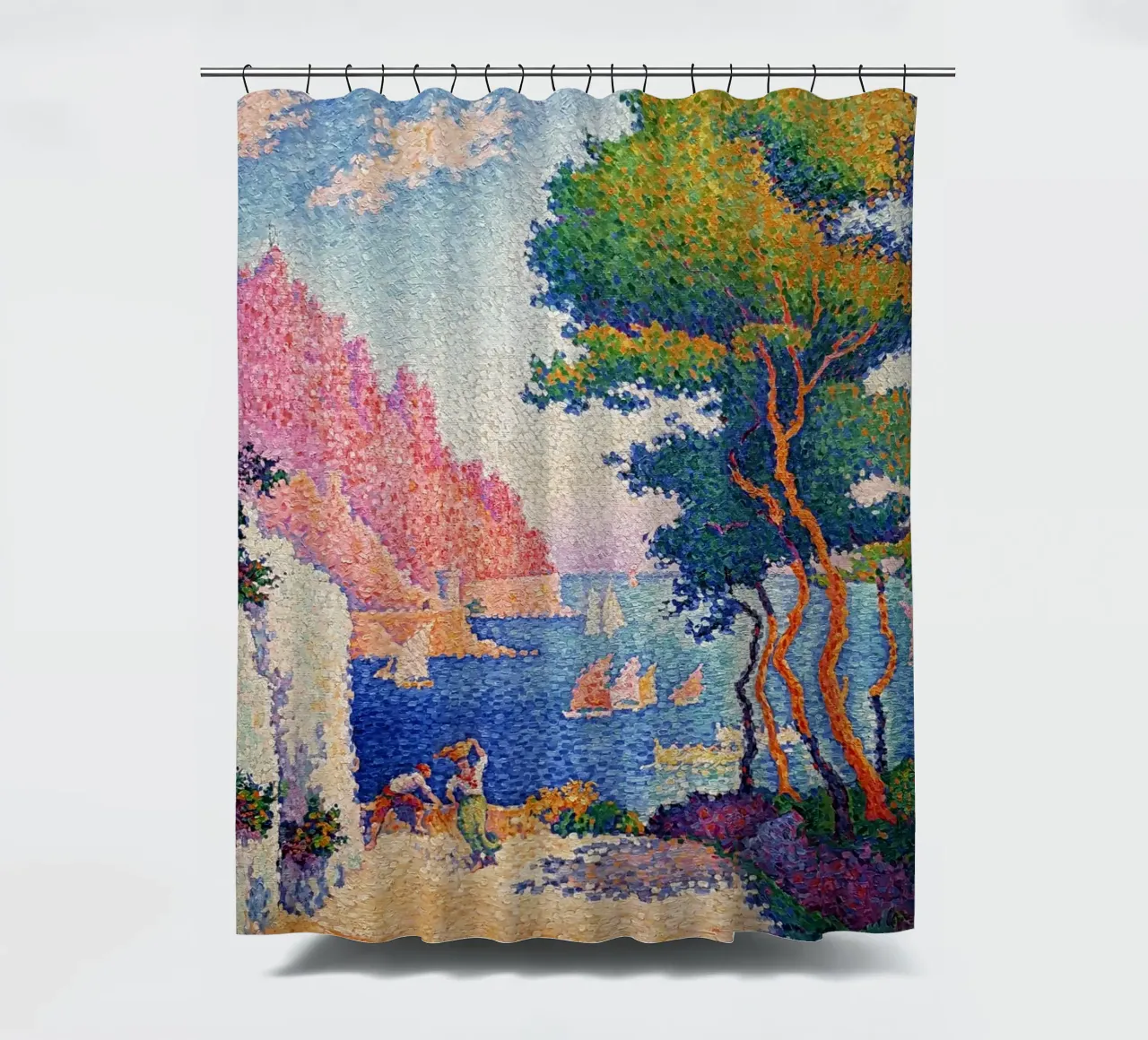 Paul Signac - Head of Noli shower curtain by Timeless Artworks