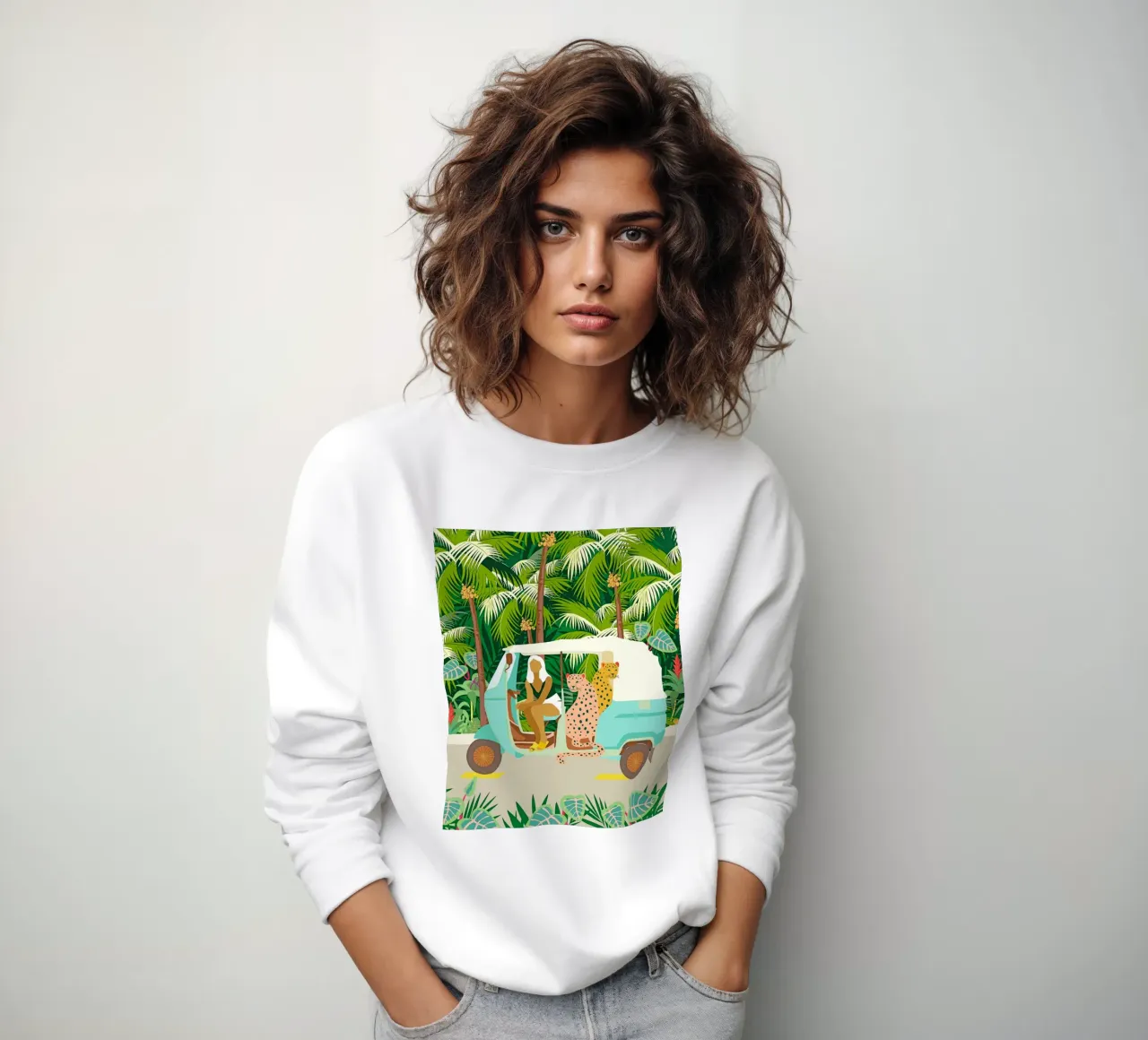 Giro in Rikshaw con i leopardi di Giava nella giungla tropicale di Bali felpa da 83oranges