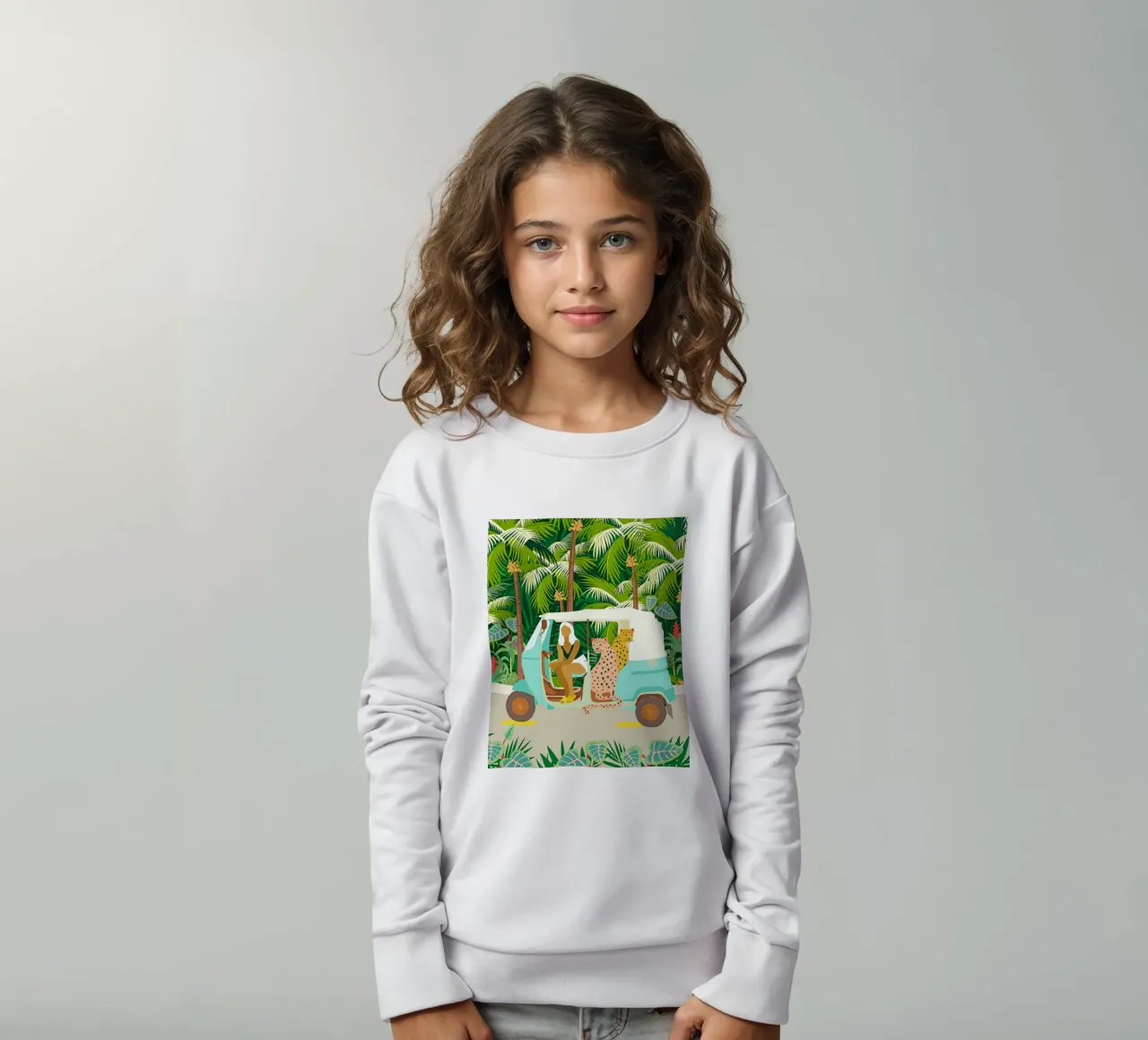 Giro in Rikshaw con i leopardi di Giava nella giungla tropicale di Bali felpa bambino da 83oranges