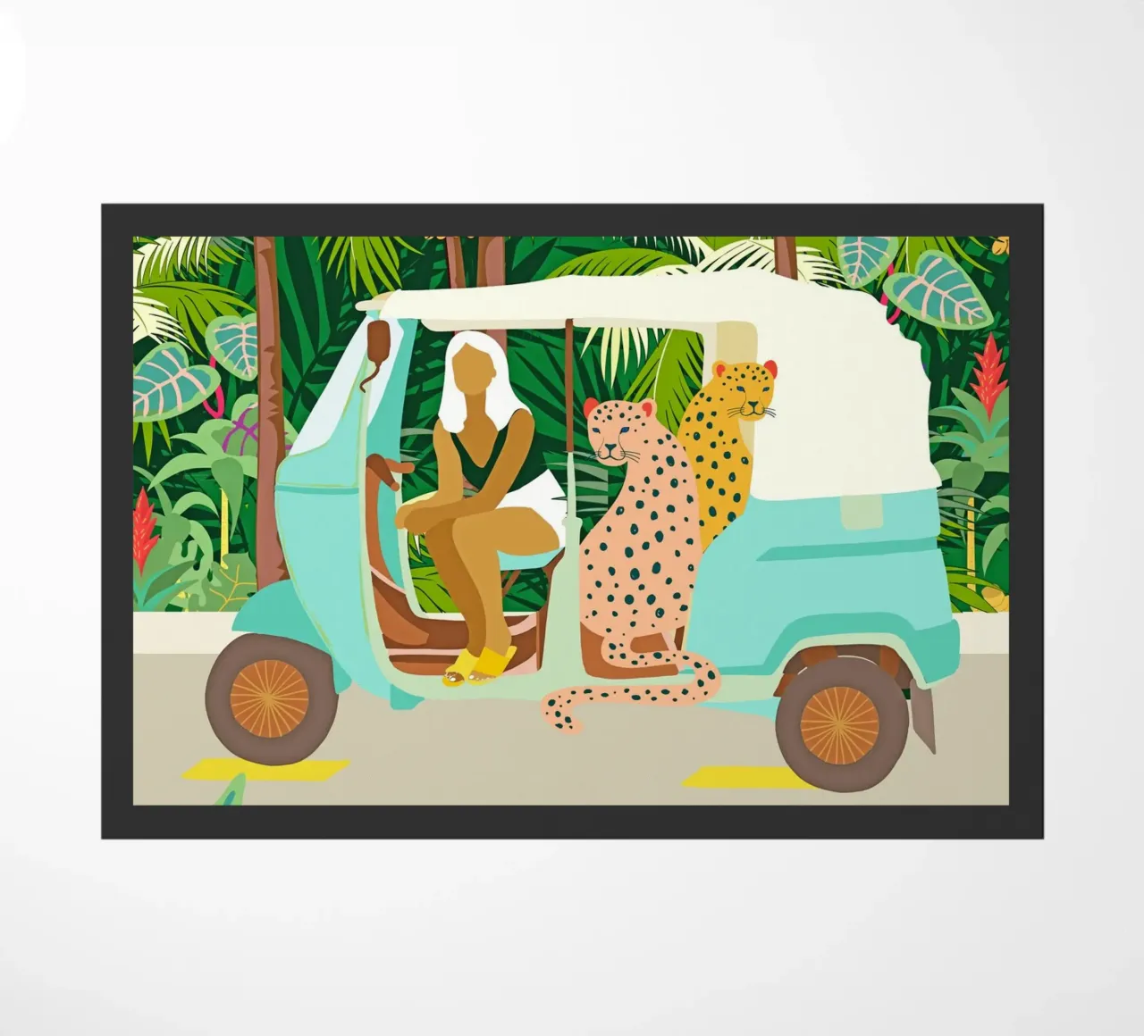 Giro in Rikshaw con i leopardi di Giava nella giungla tropicale di Bali zerbino da 83oranges