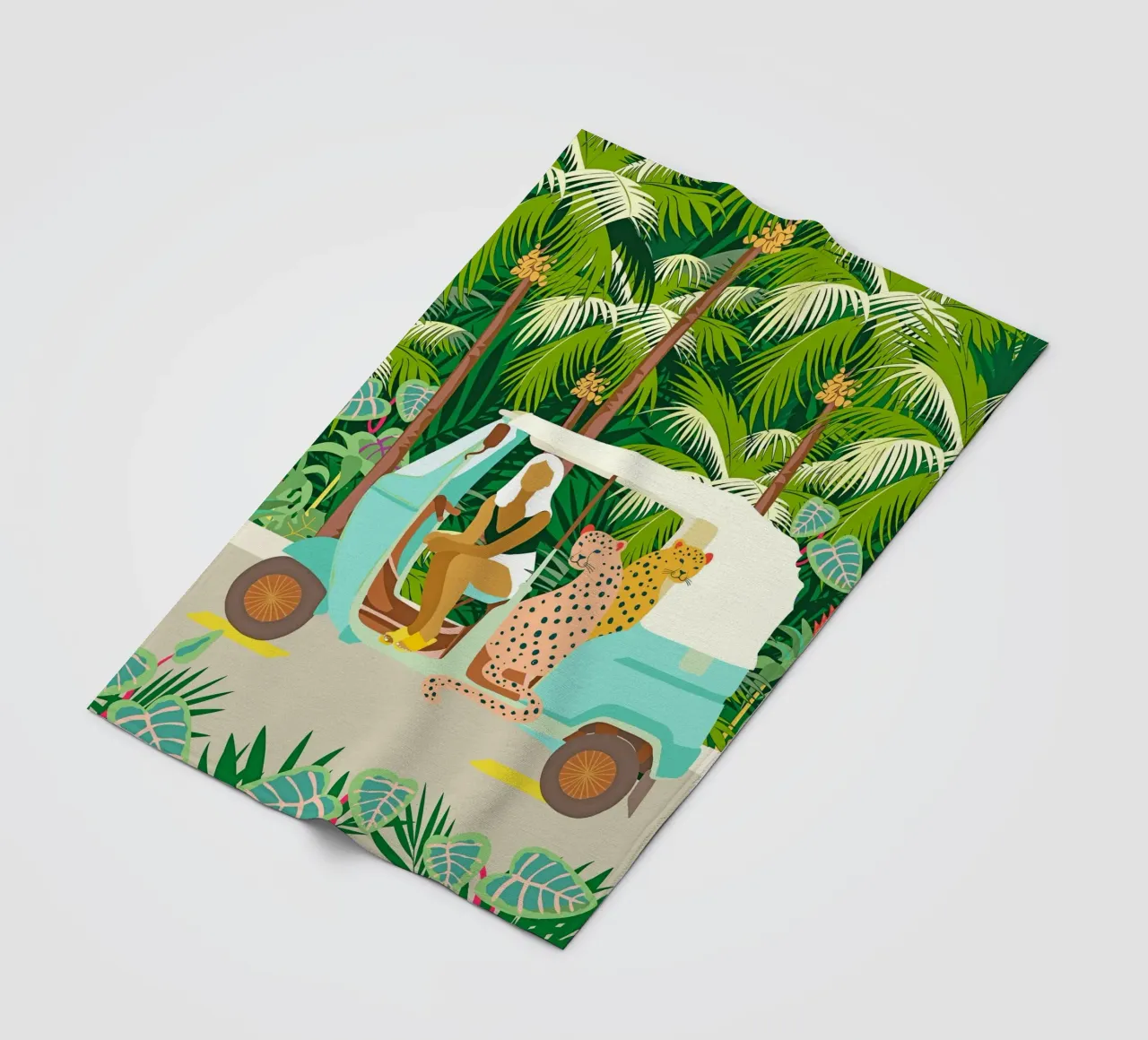Giro in Rikshaw con i leopardi di Giava nella giungla tropicale di Bali coperta in pile da 83oranges