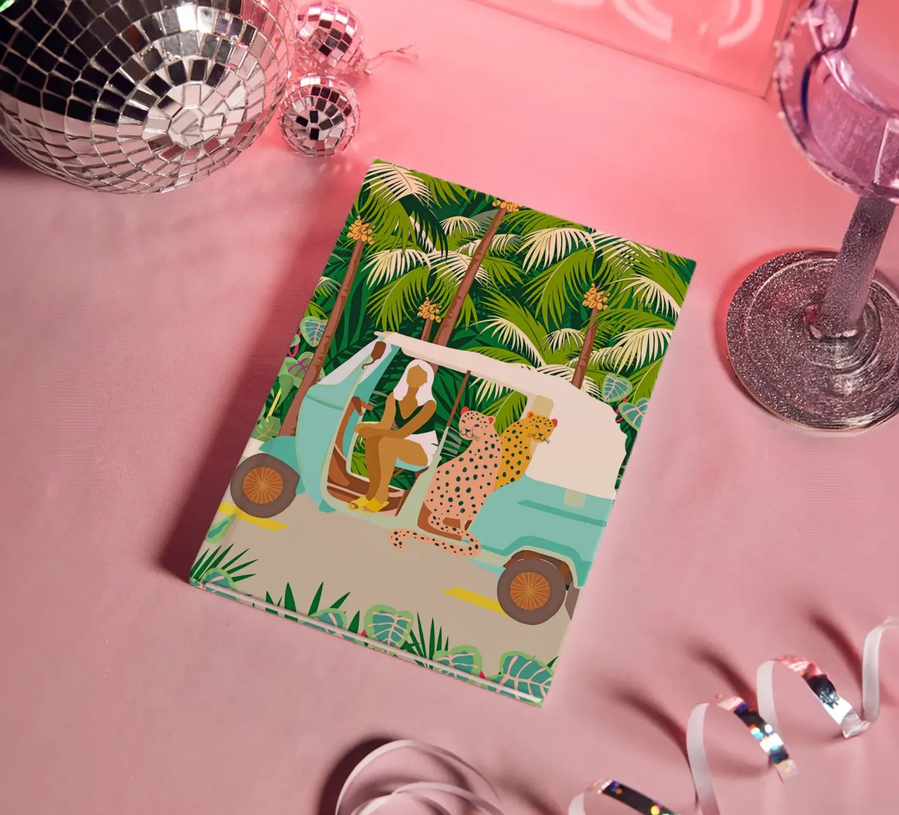 Rikshaw Ride With Javan Leopards in Bali Tropical Jungle notebook by 83oranges