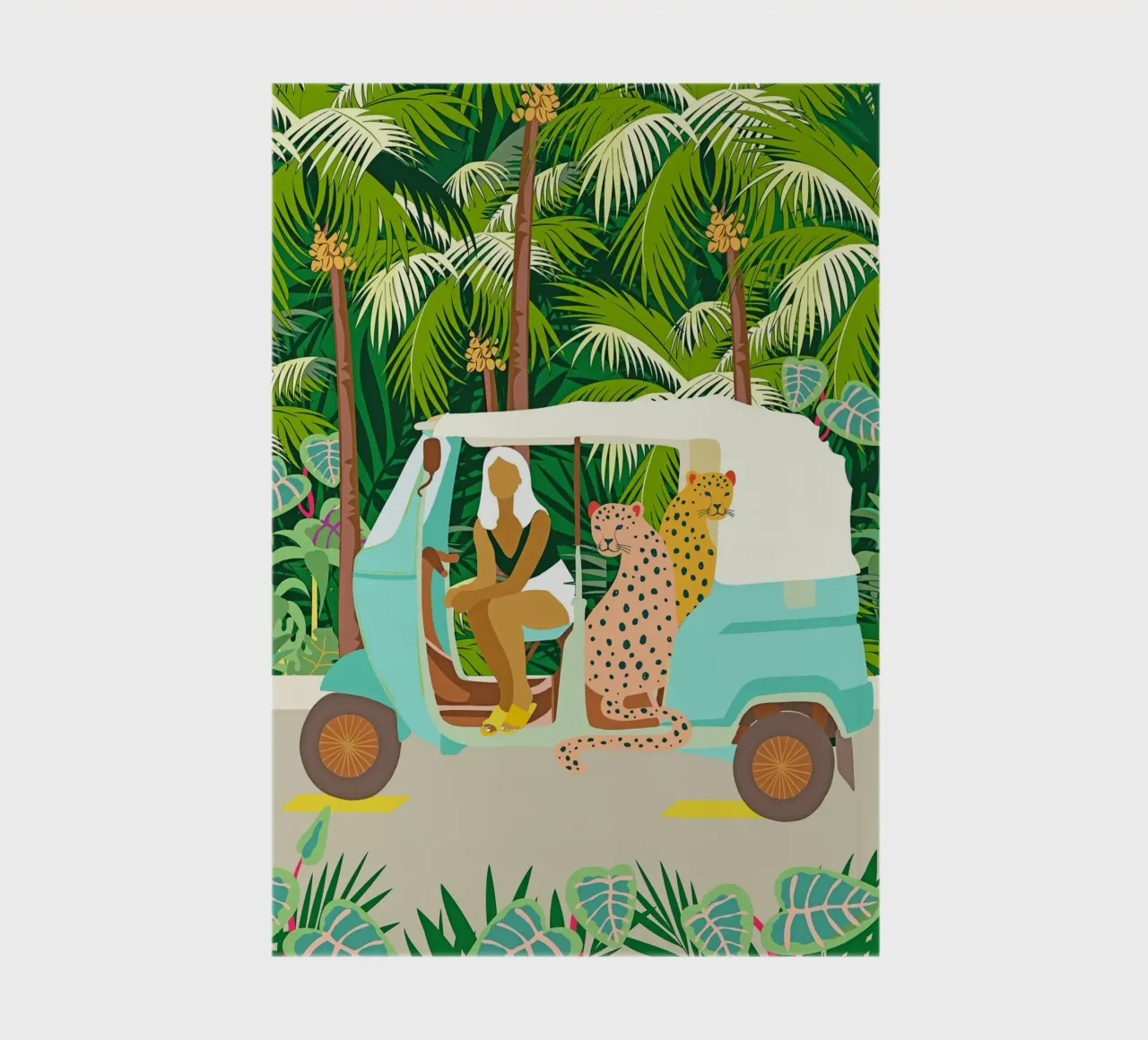 Rikshaw Ride With Javan Leopards in Bali Tropical Jungle notebook by 83oranges