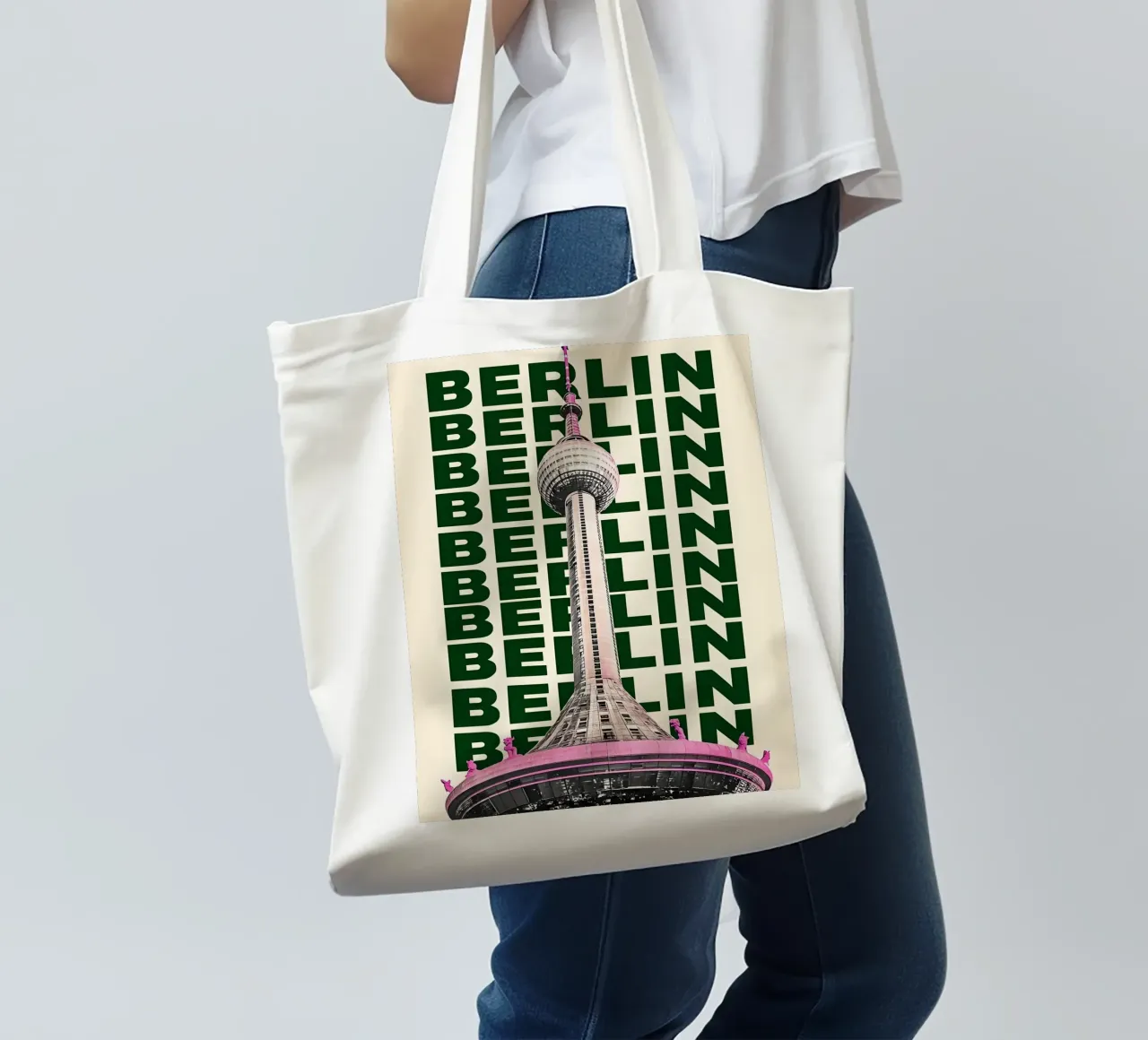 Città di Berlino borsa in juta da RETRO VINTAGE EDITION