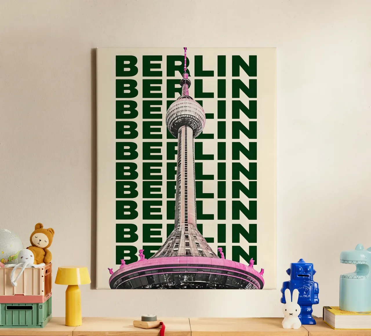 Città di Berlino tela con Cornice a cassetta da RETRO VINTAGE EDITION