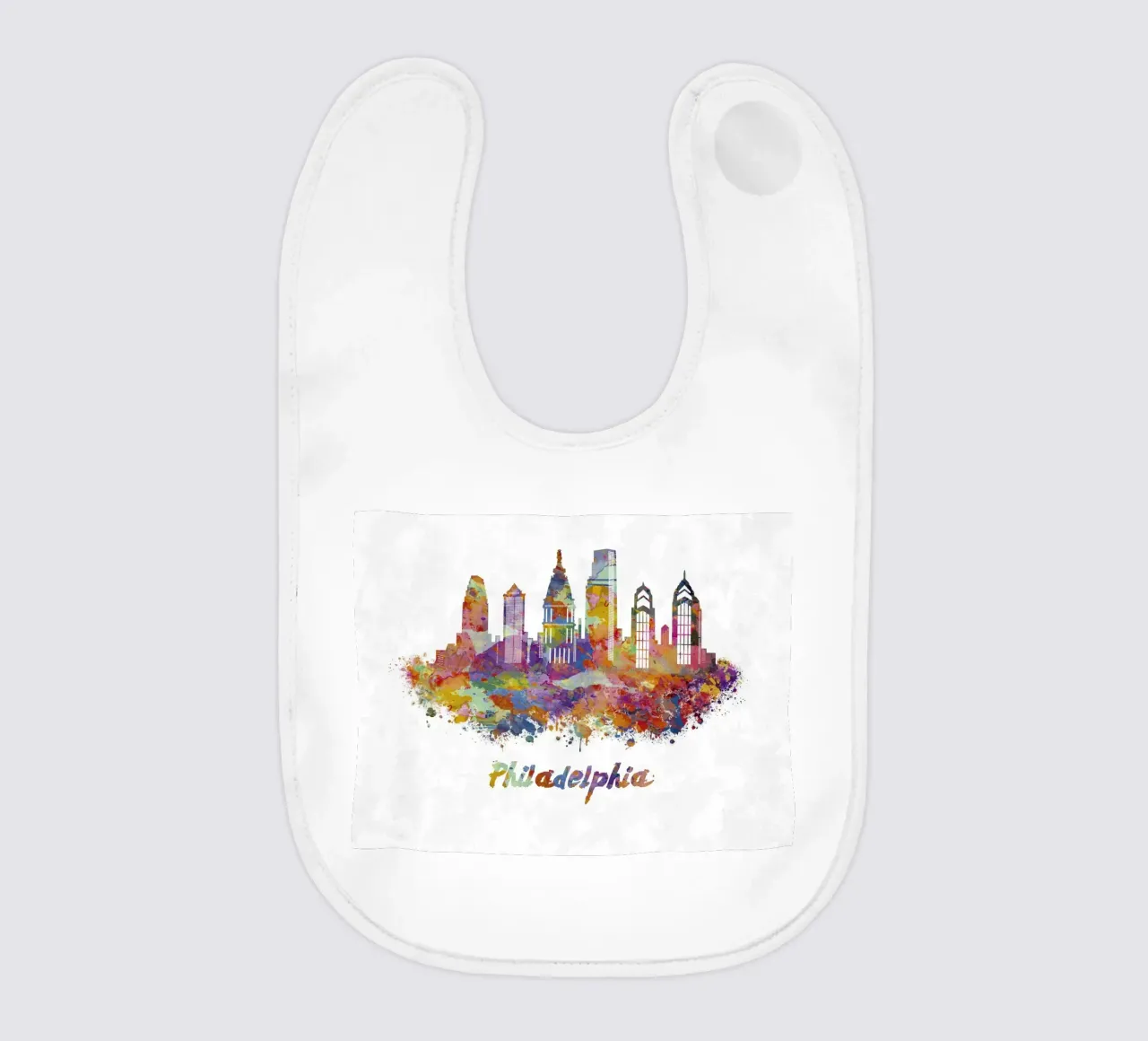 Lo skyline di Filadelfia in acquerello bavaglino da ARTVI-SHOP