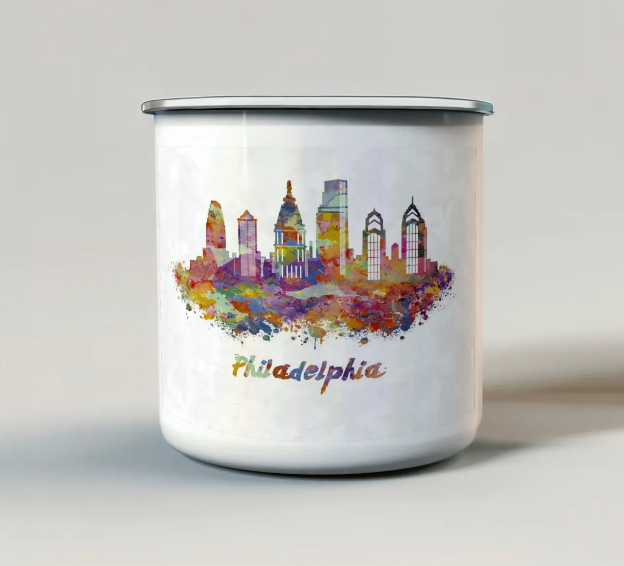 Lo skyline di Filadelfia in acquerello tazza in smalto da ARTVI-SHOP