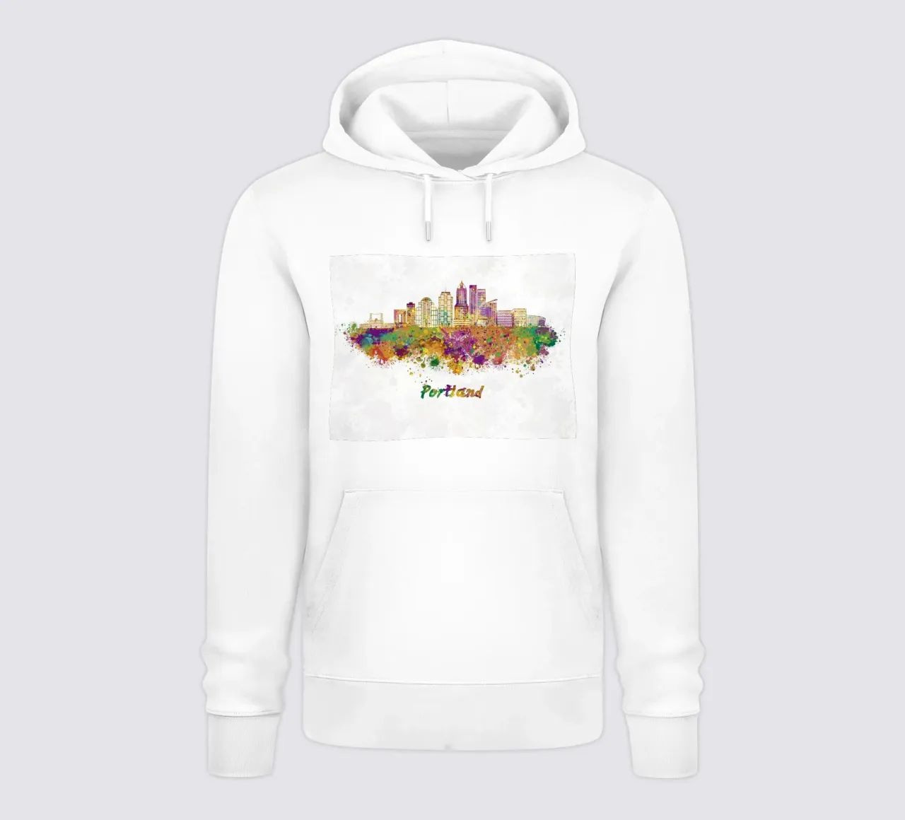 Lo skyline di Portland in acquerello felpa con cappuccio da ARTVI-SHOP