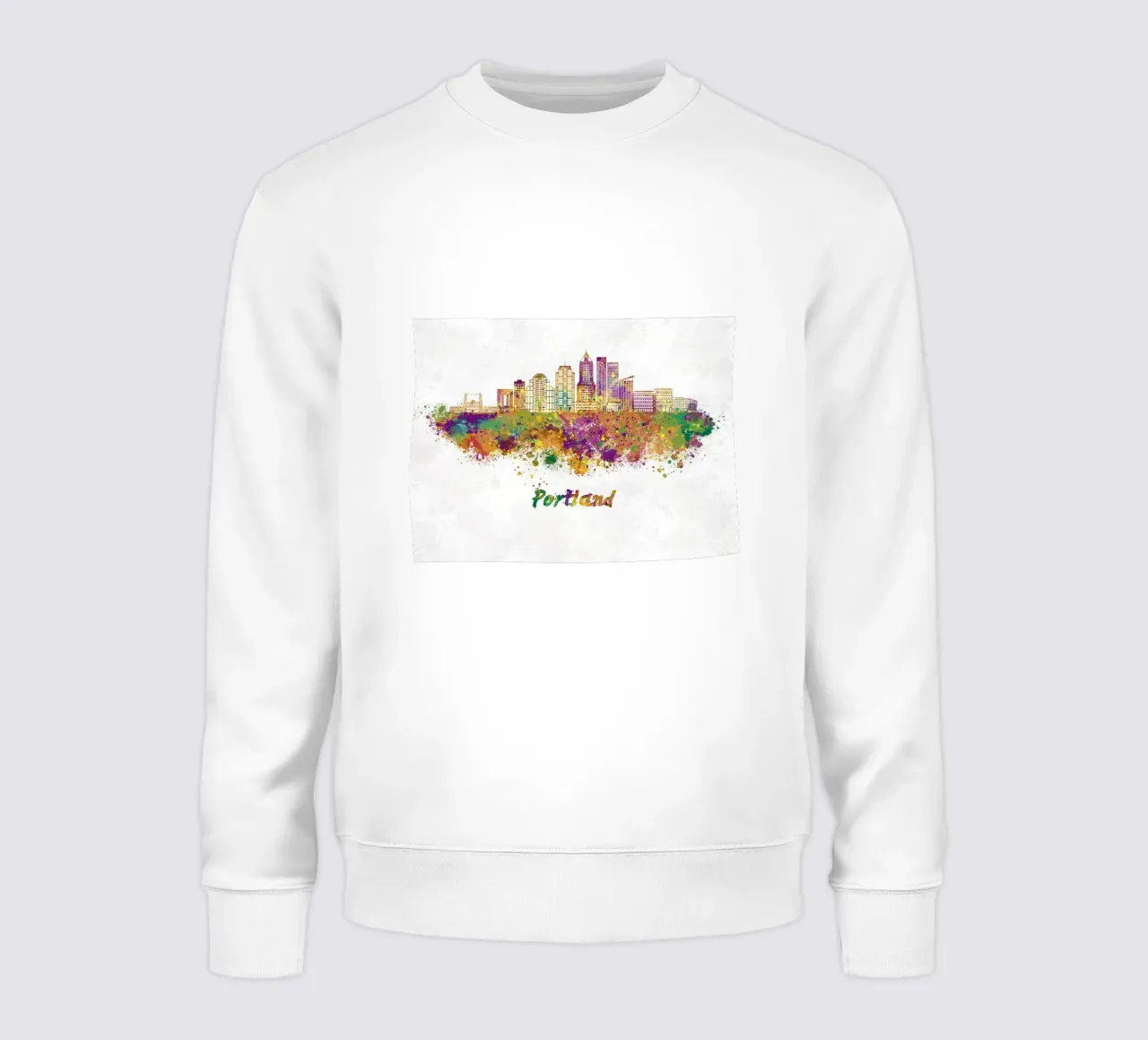 Lo skyline di Portland in acquerello felpa da ARTVI-SHOP