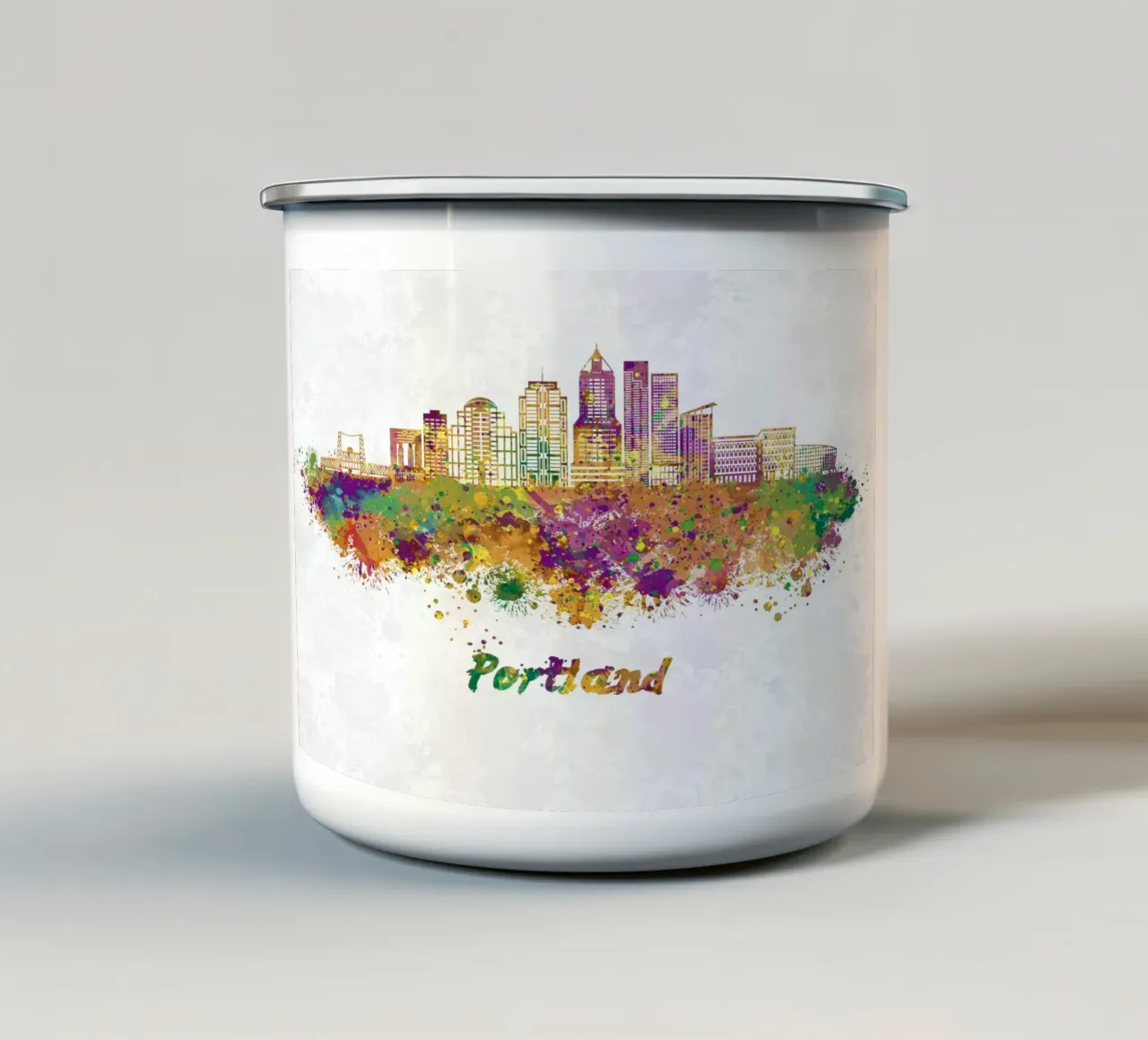 Lo skyline di Portland in acquerello tazza in smalto da ARTVI-SHOP