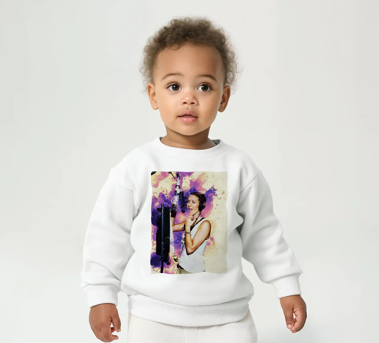 Retrato de Celine Dion en un estudio de grabación sudadera de bebé de Gunawan Rb