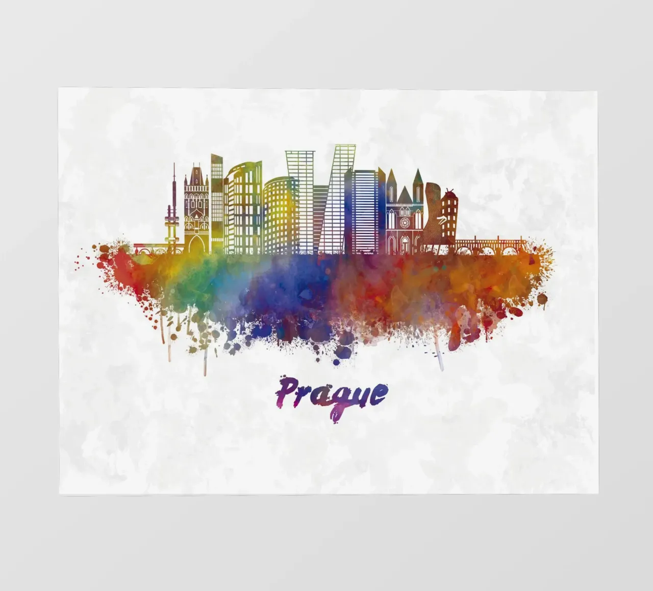 Lo skyline di Praga in acquerello telo in pvc da ARTVI-SHOP
