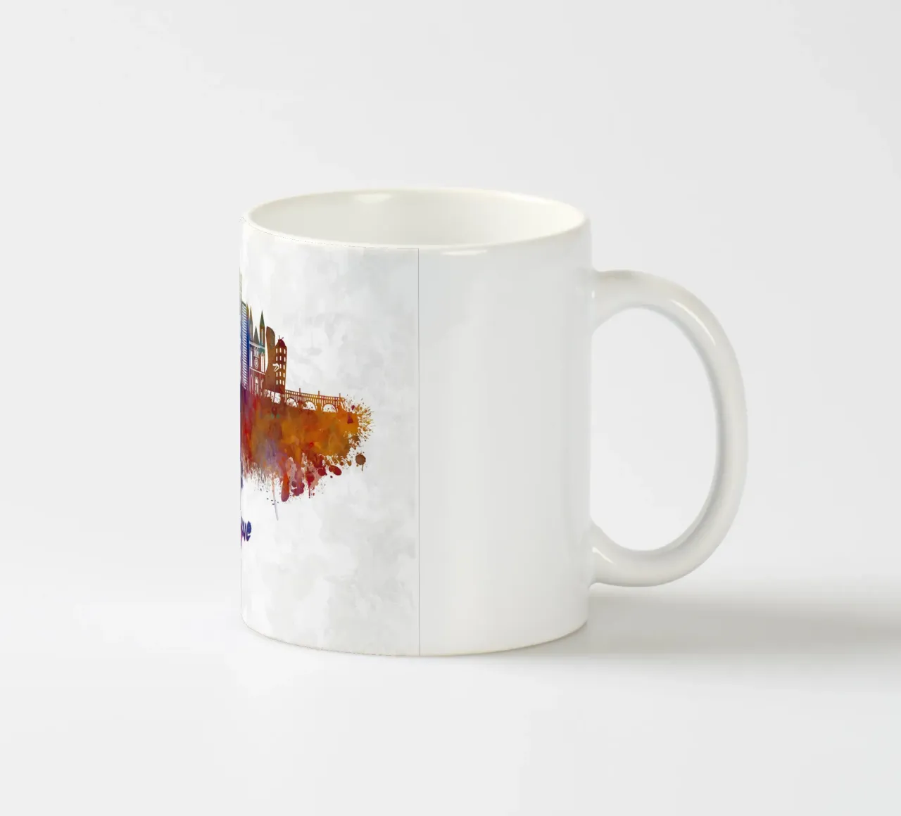 Lo skyline di Praga in acquerello tazza in ceramica da ARTVI-SHOP