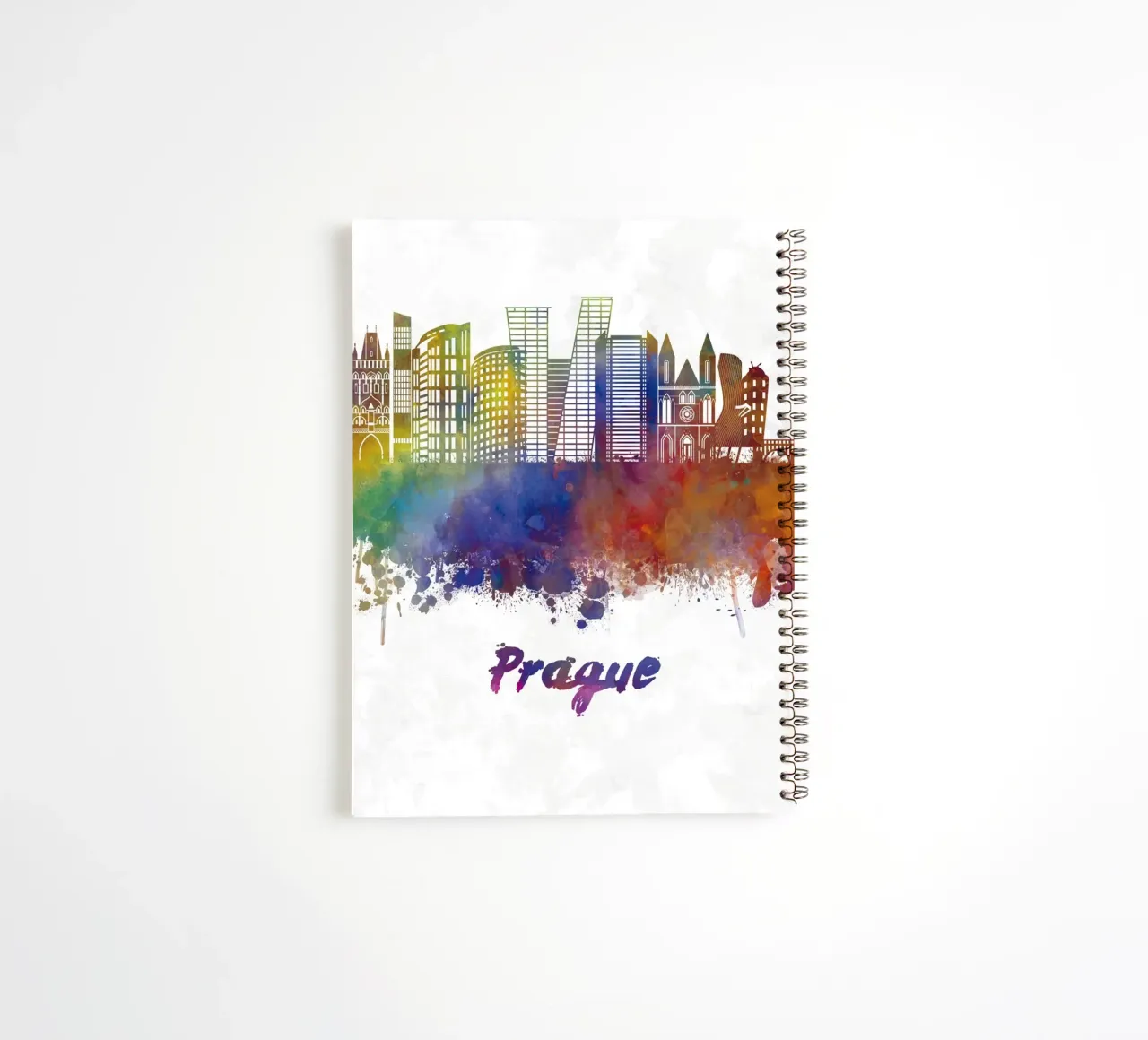 Prague skyline in watercolor spiral notebook by 🎁 ARTVI-SHOP